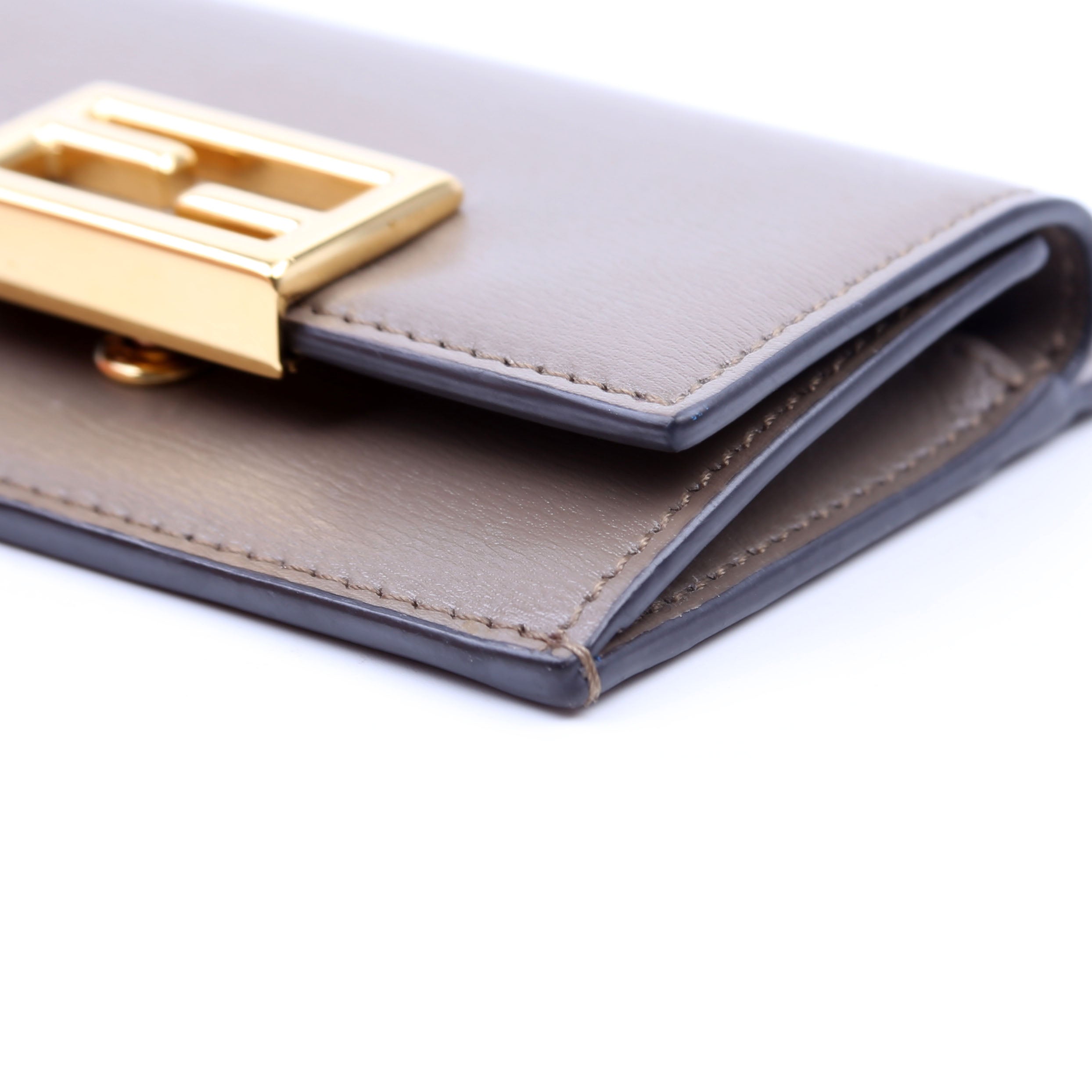 Leather Baguette Card Holder Taupe