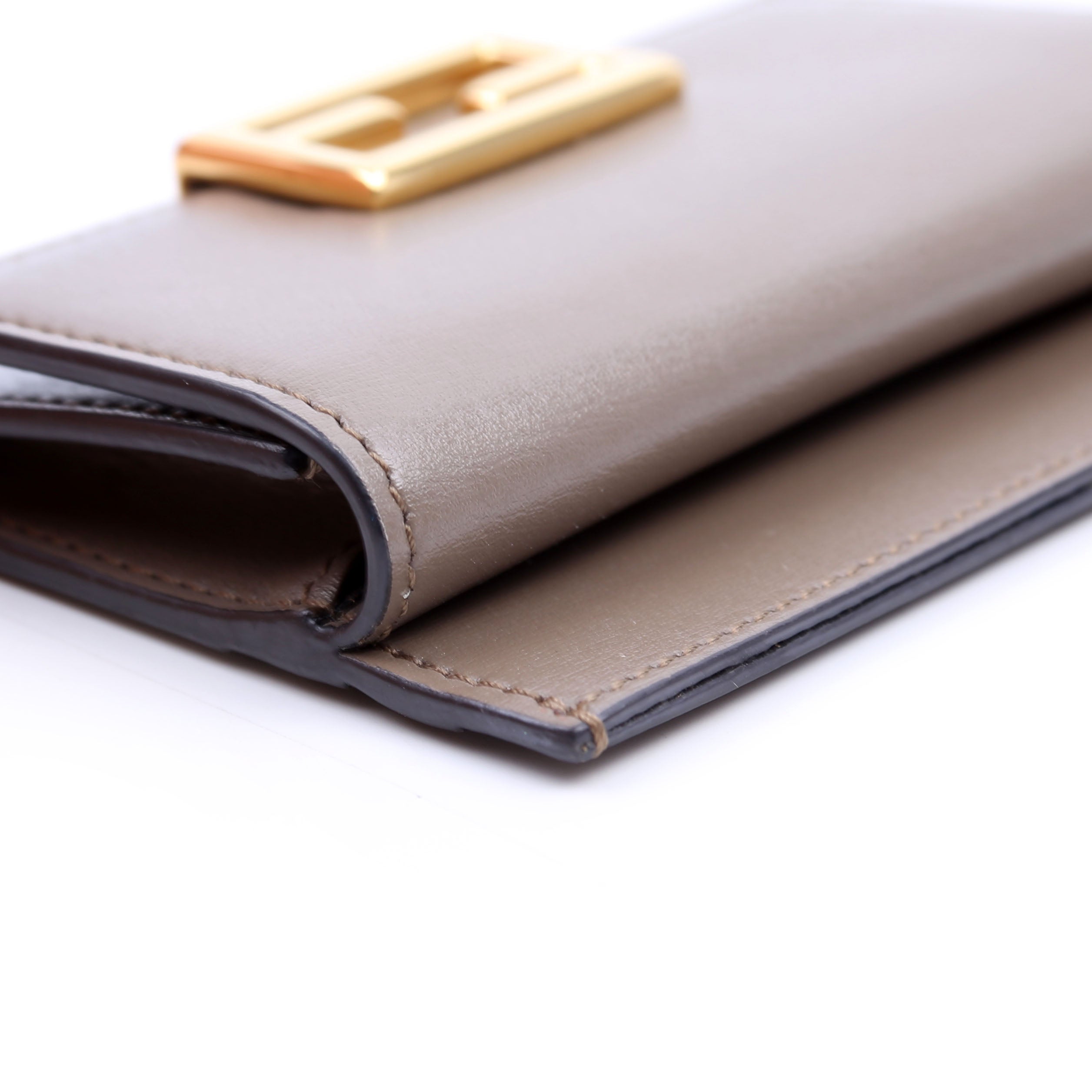 Leather Baguette Card Holder Taupe