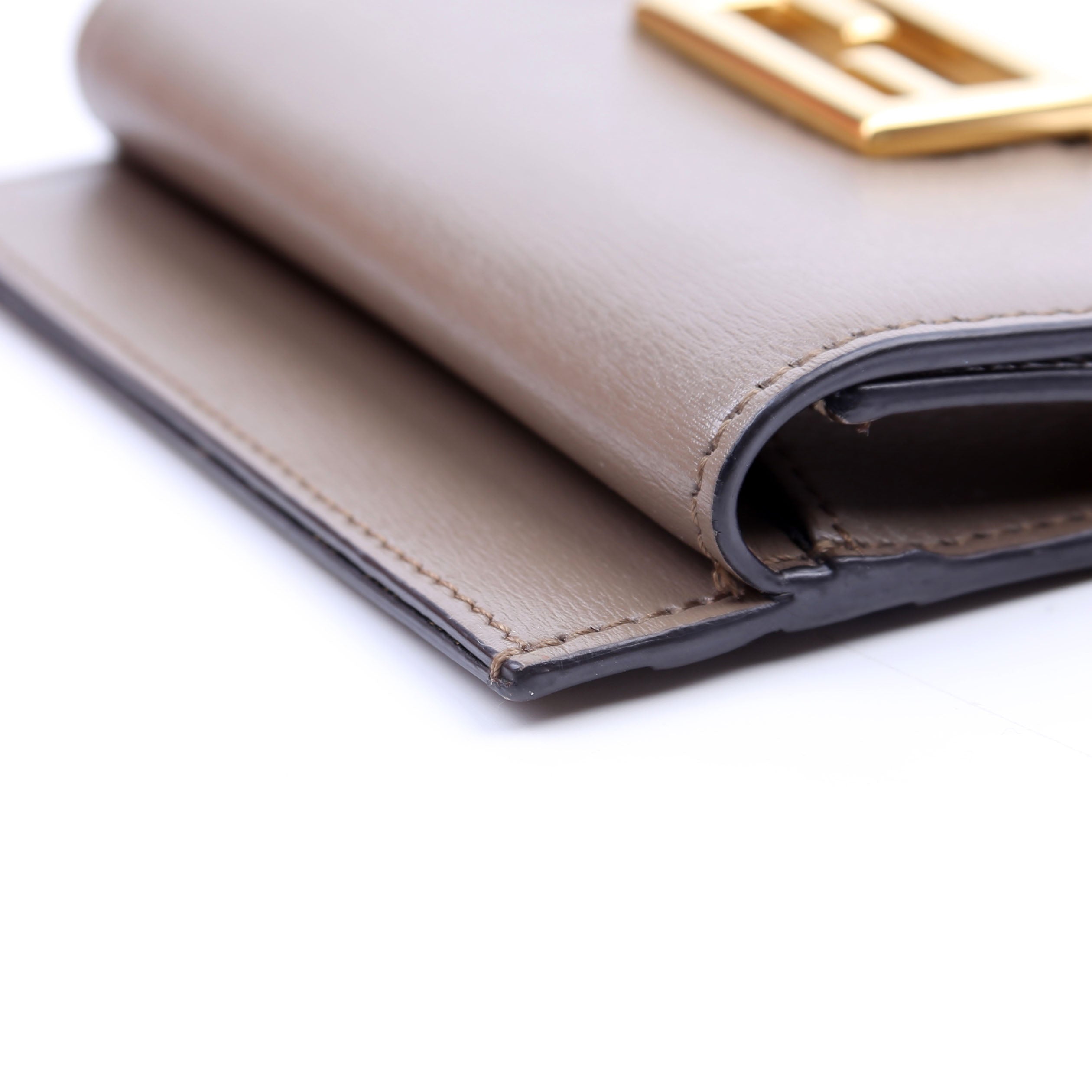 Leather Baguette Card Holder Taupe