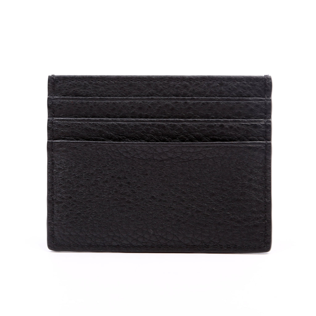 FF Grained Leather Baguette Card Holder Black