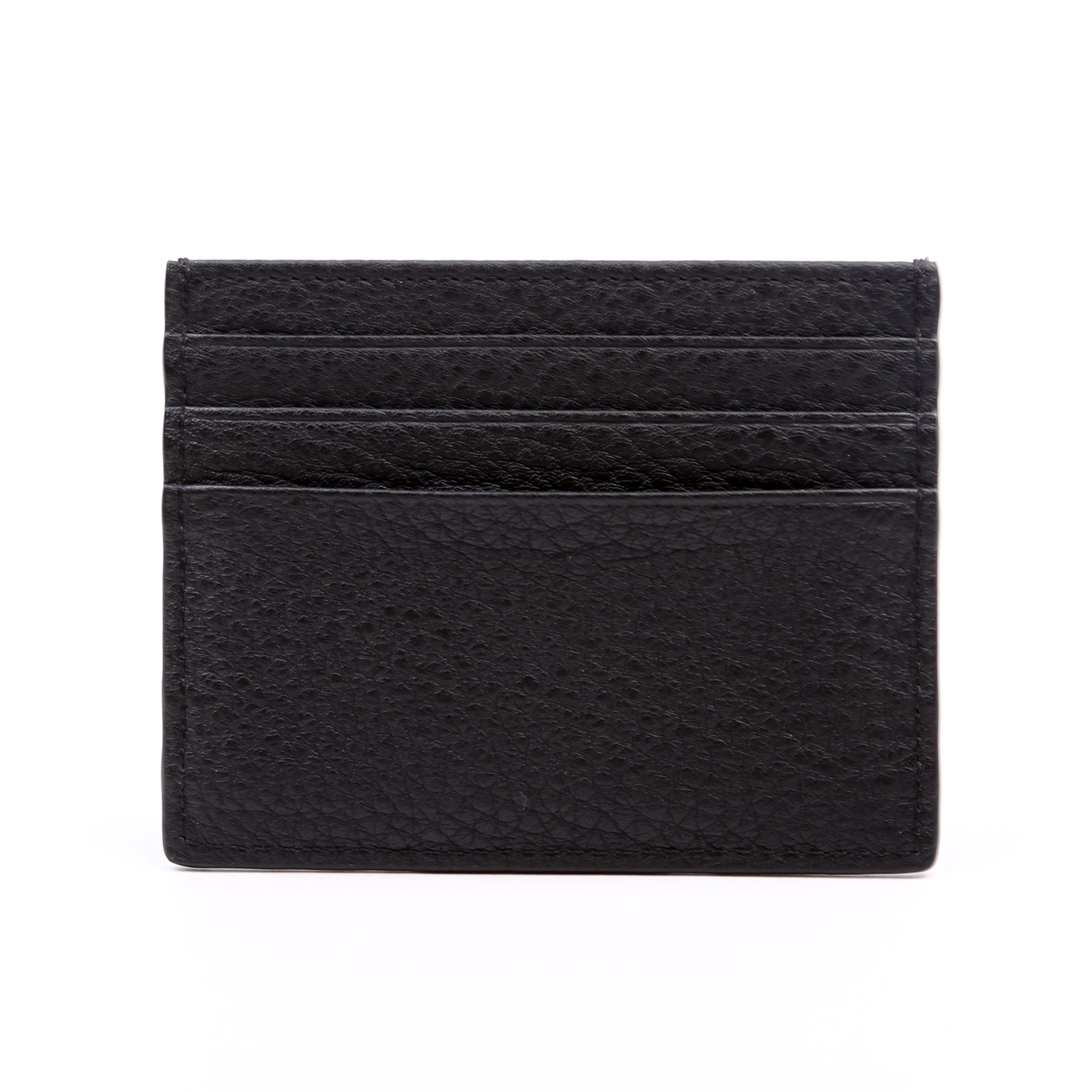 FF Grained Leather Baguette Card Holder Black