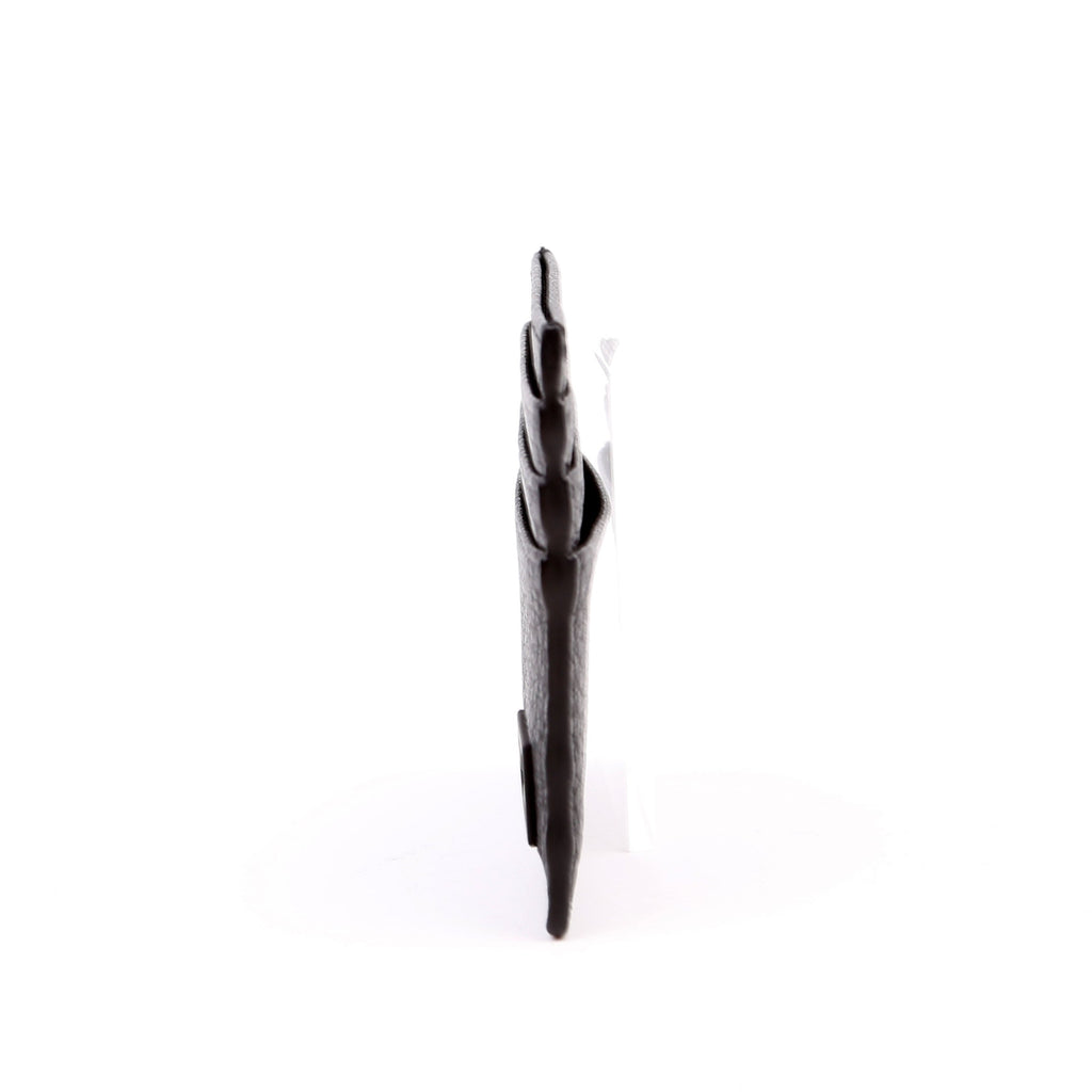 FF Grained Leather Baguette Card Holder Black
