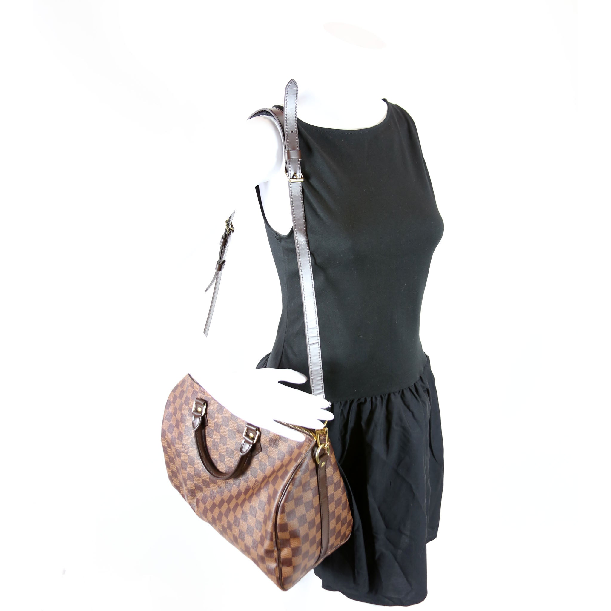 Speedy 35 Bandouliere Damier Ebene