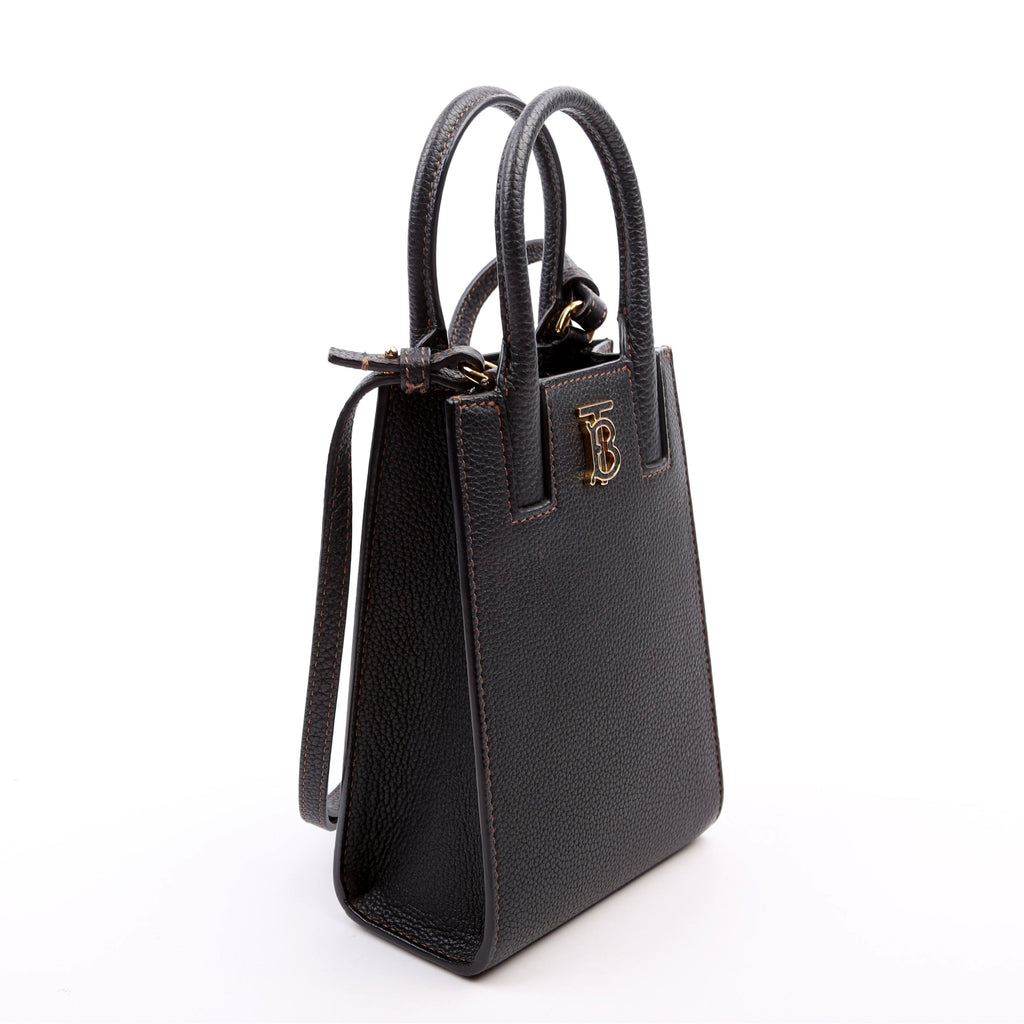 Micro Frances Phone Tote Grain Leather Black