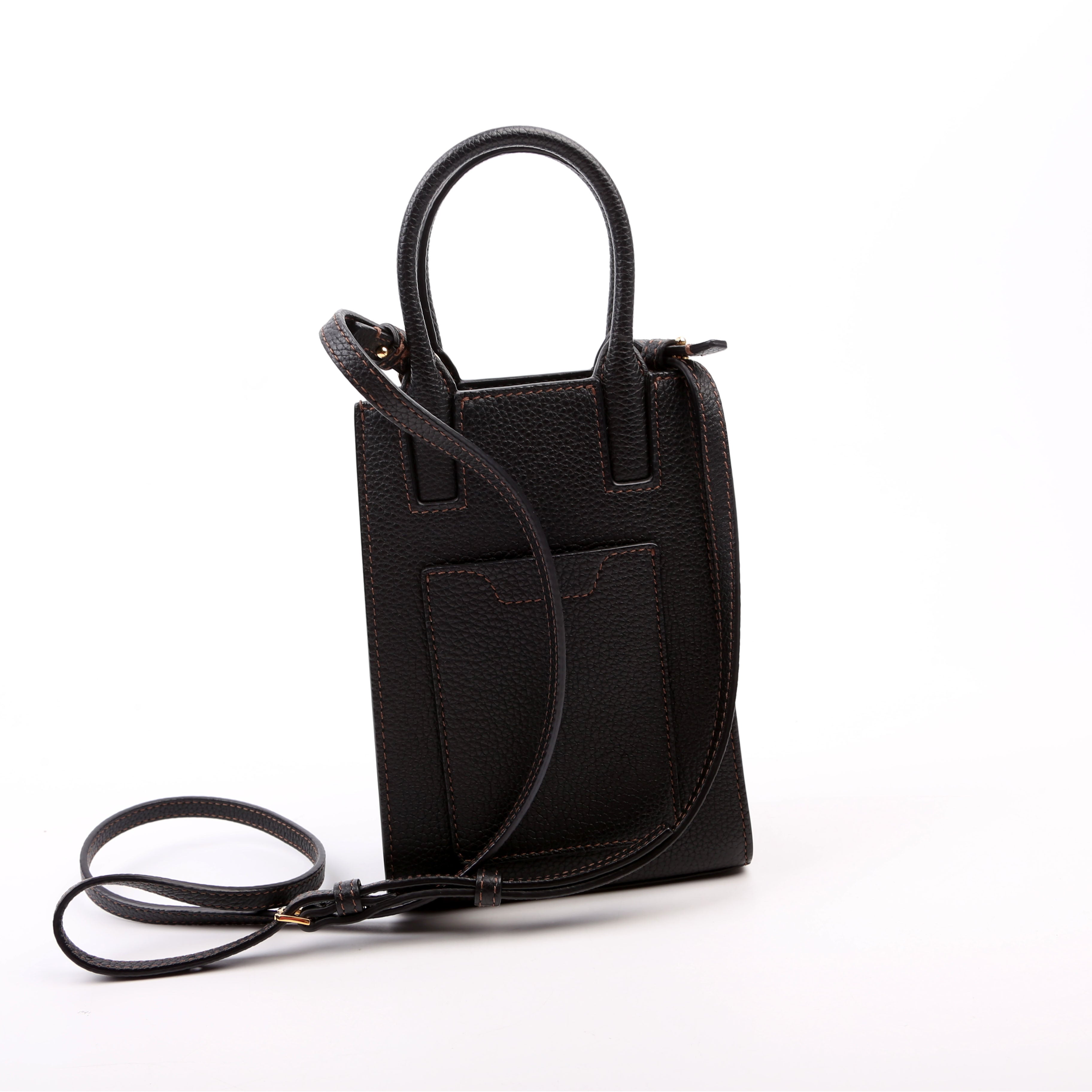 Micro Frances Phone Tote Grain Leather Black