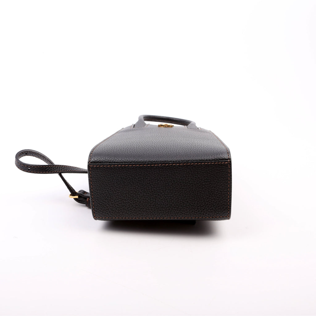Micro Frances Phone Tote Grain Leather Black
