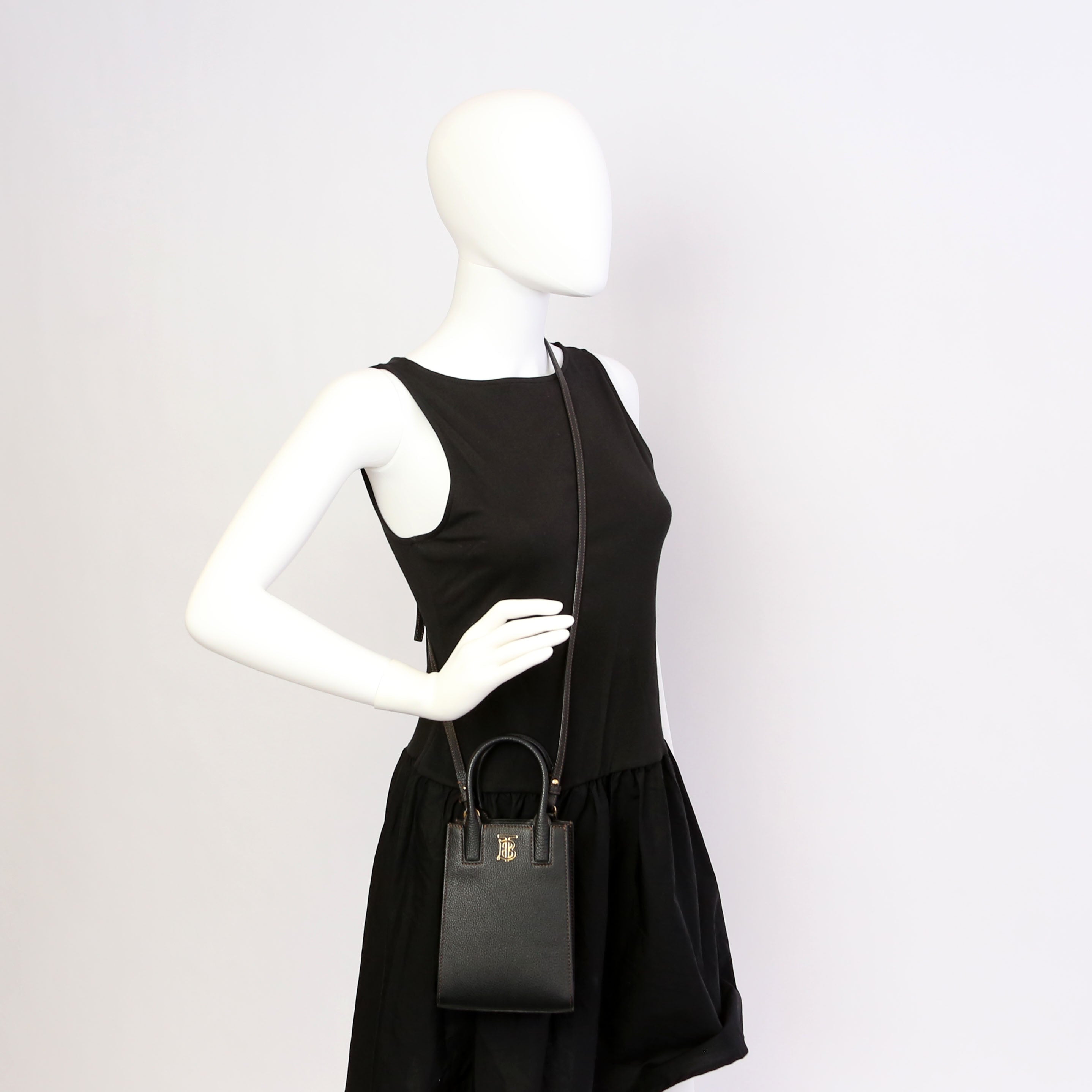 Micro Frances Phone Tote Grain Leather Black