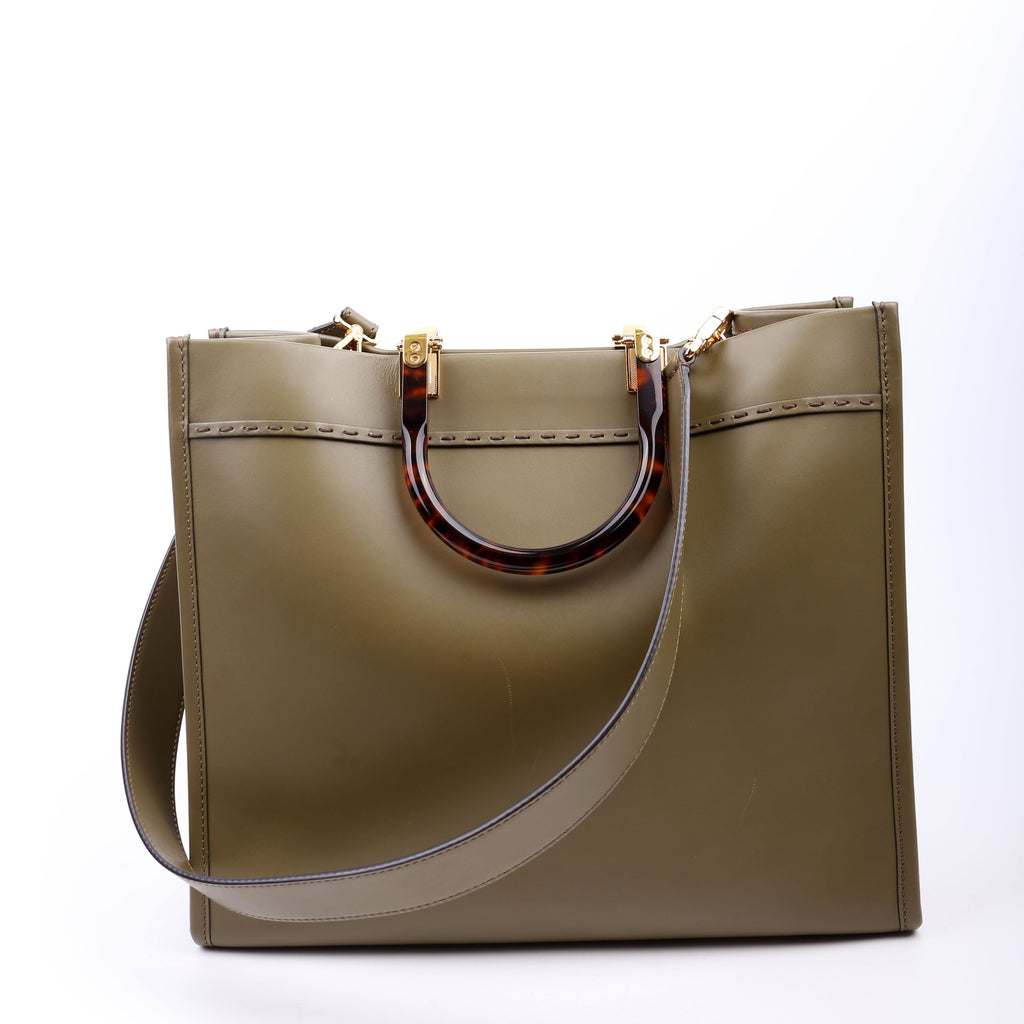8BH386 Sunshine Shopper Medium Leather Green