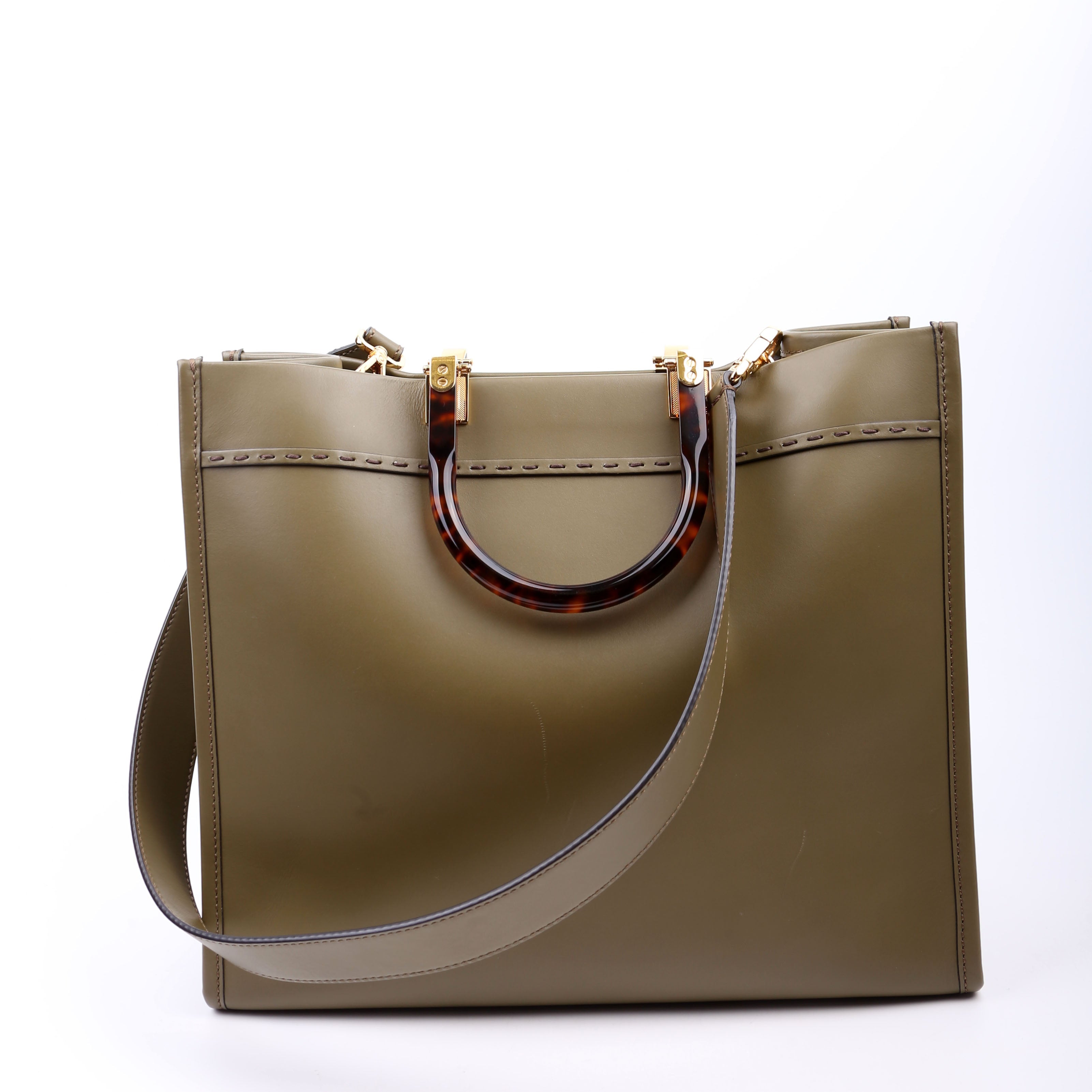 8BH386 Sunshine Shopper Medium Leather Green