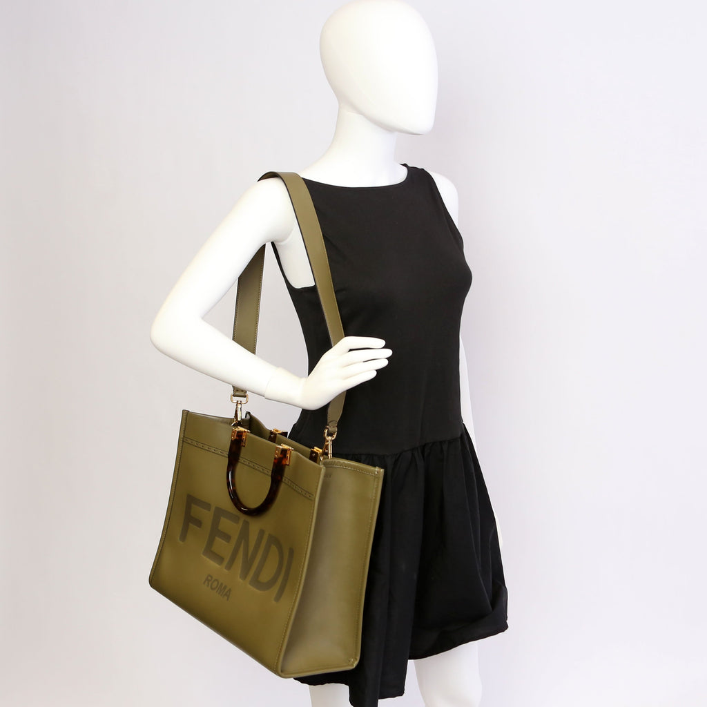 8BH386 Sunshine Shopper Medium Leather Green