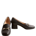 Horsebit Soft Calfskin Loafer Pumps Size 37 Black