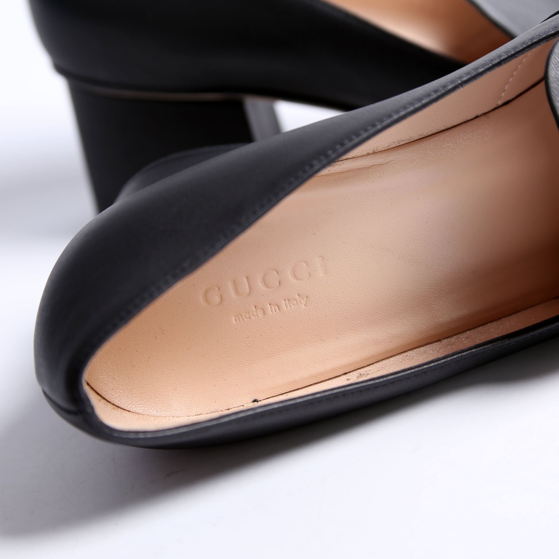 Horsebit Soft Calfskin Loafer Pumps Size 37 Black