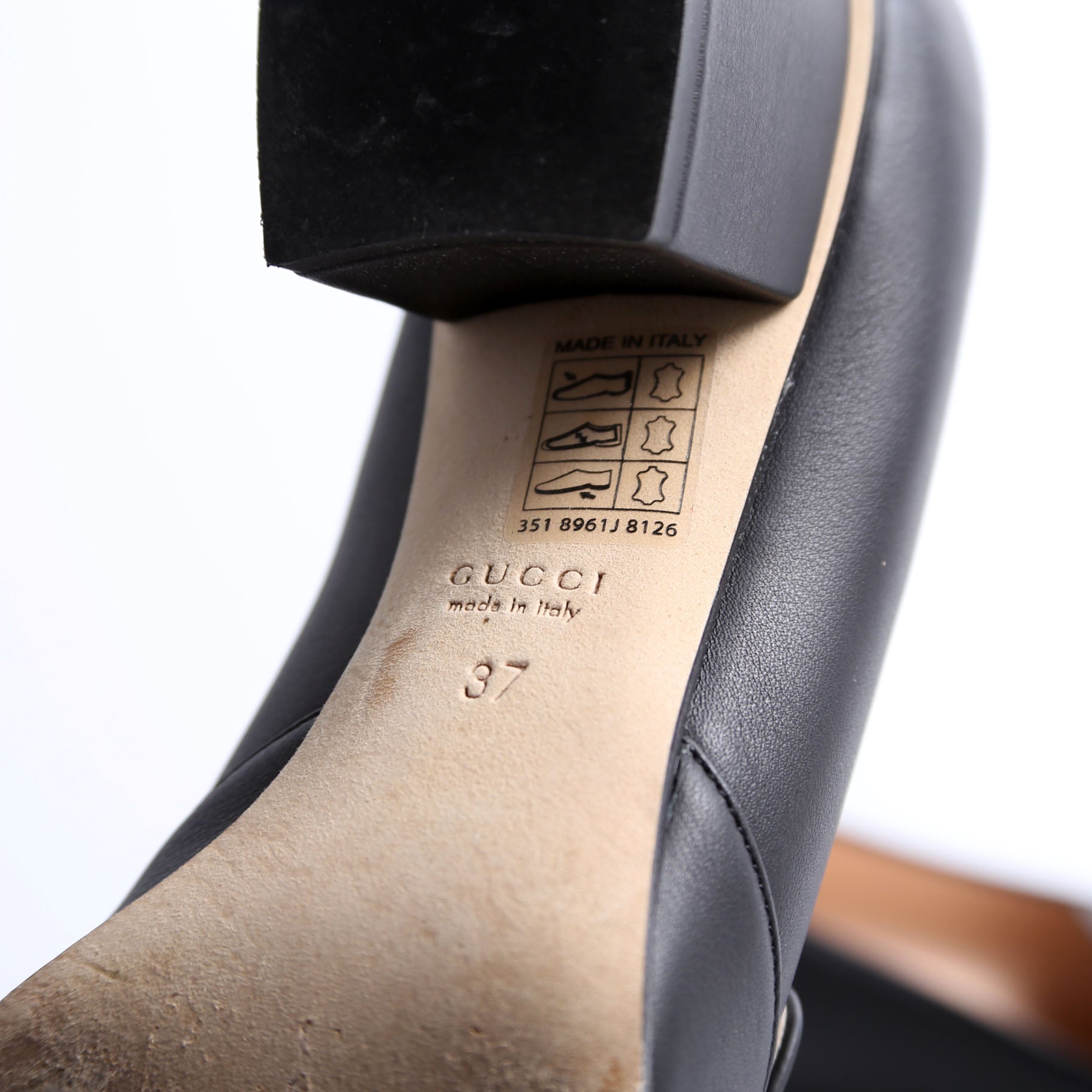 Horsebit Soft Calfskin Loafer Pumps Size 37 Black