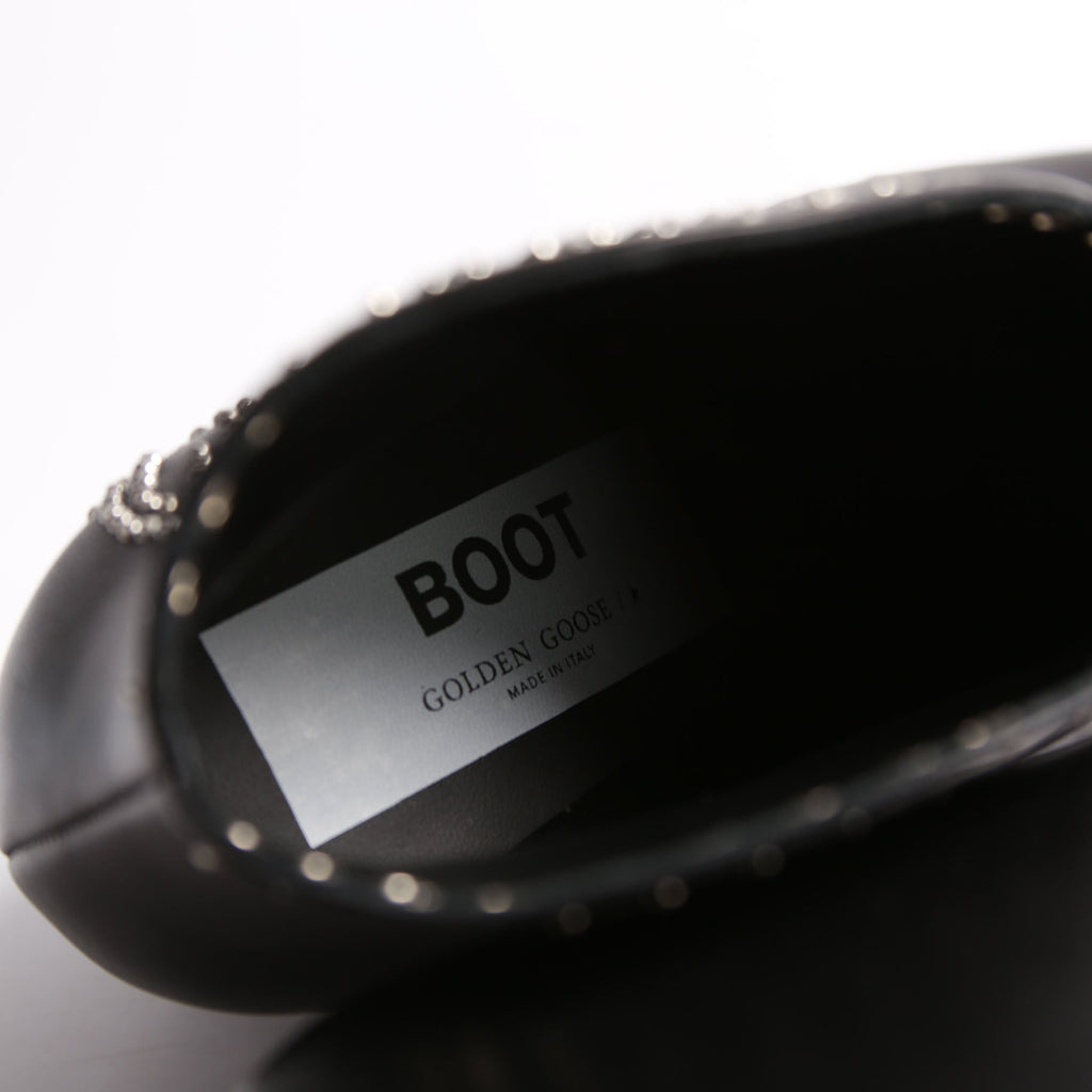Michelle Low Boots Studded Leather Size 37 Black