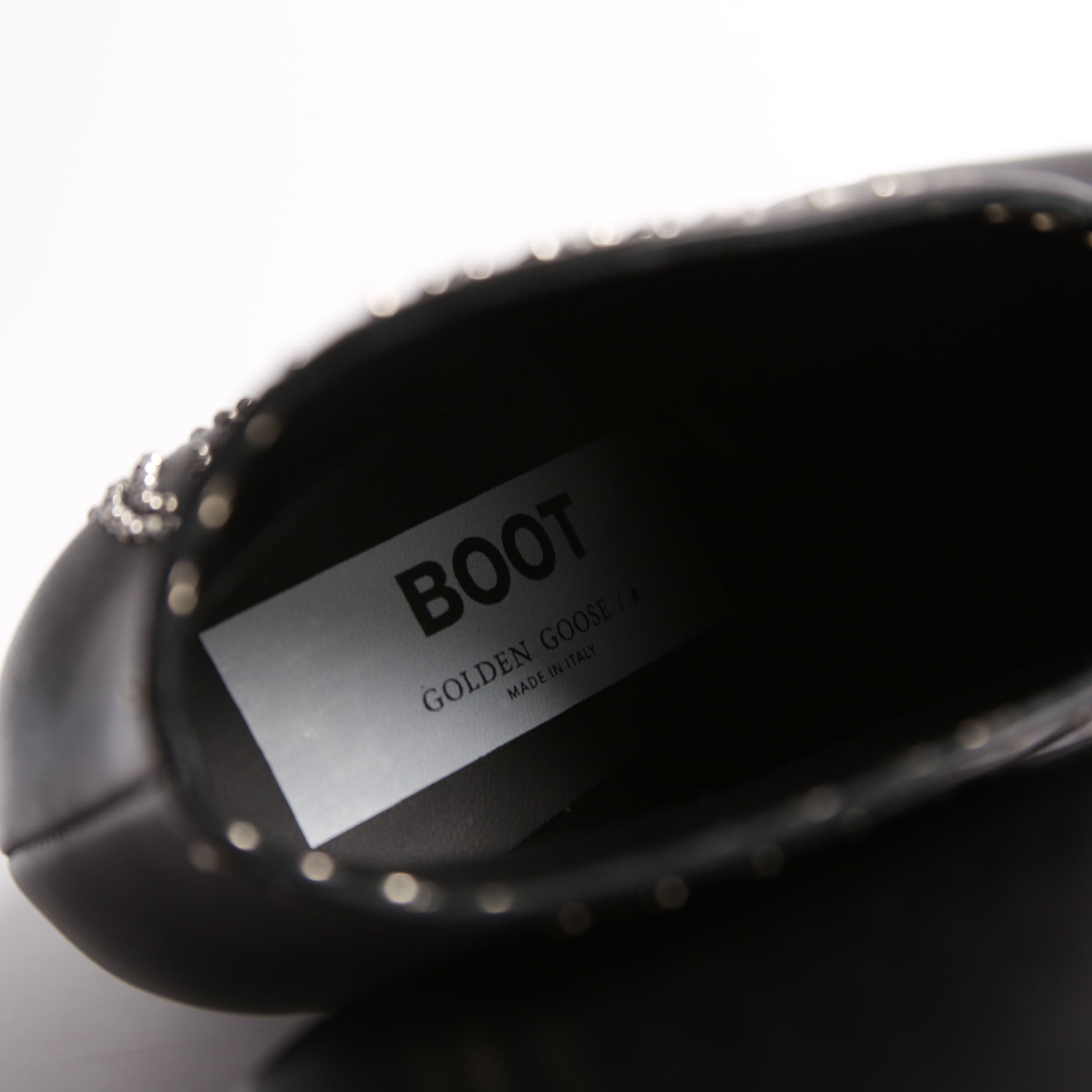 Michelle Low Boots Studded Leather Size 37 Black