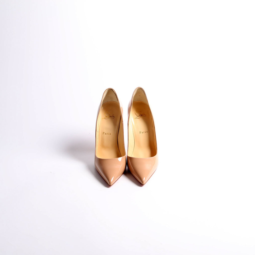 So Kate Patent 120MM Pumps Size 38.5 Nude