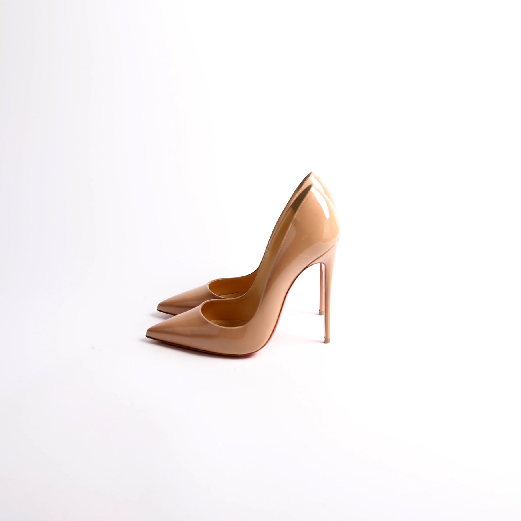 So Kate Patent 120MM Pumps Size 38.5 Nude