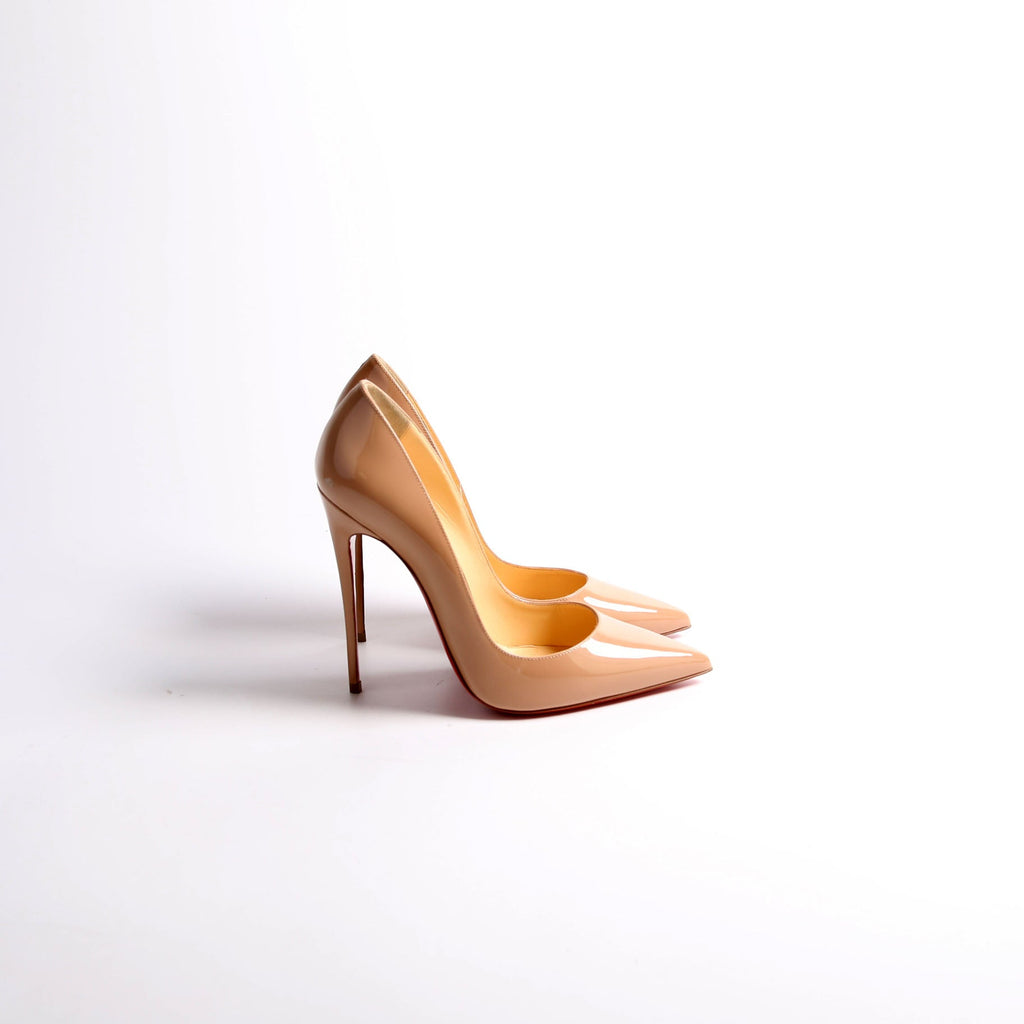 So Kate Patent 120MM Pumps Size 38.5 Nude