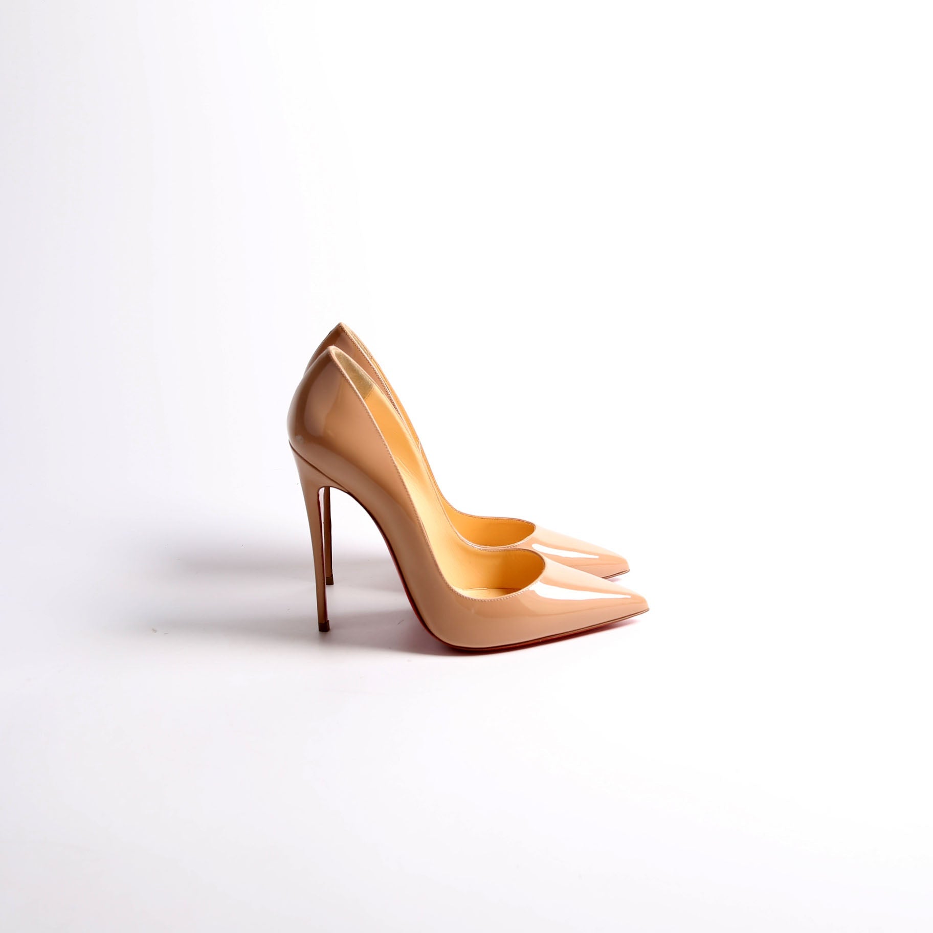 So Kate Patent 120MM Pumps Size 38.5 Nude
