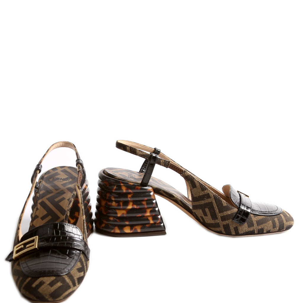 FF Zucca Slingbacks Size 38 Brown