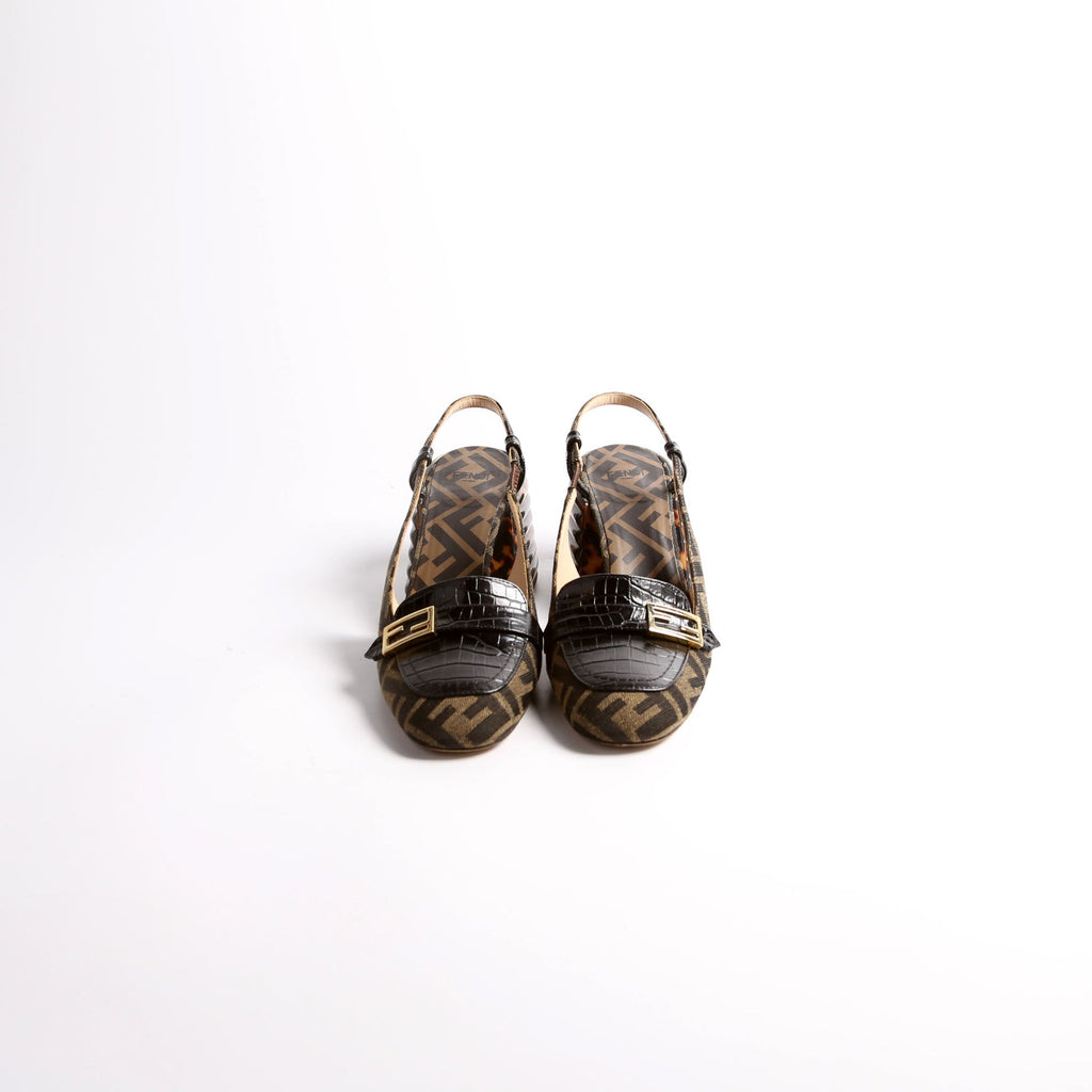 FF Zucca Slingbacks Size 38 Brown