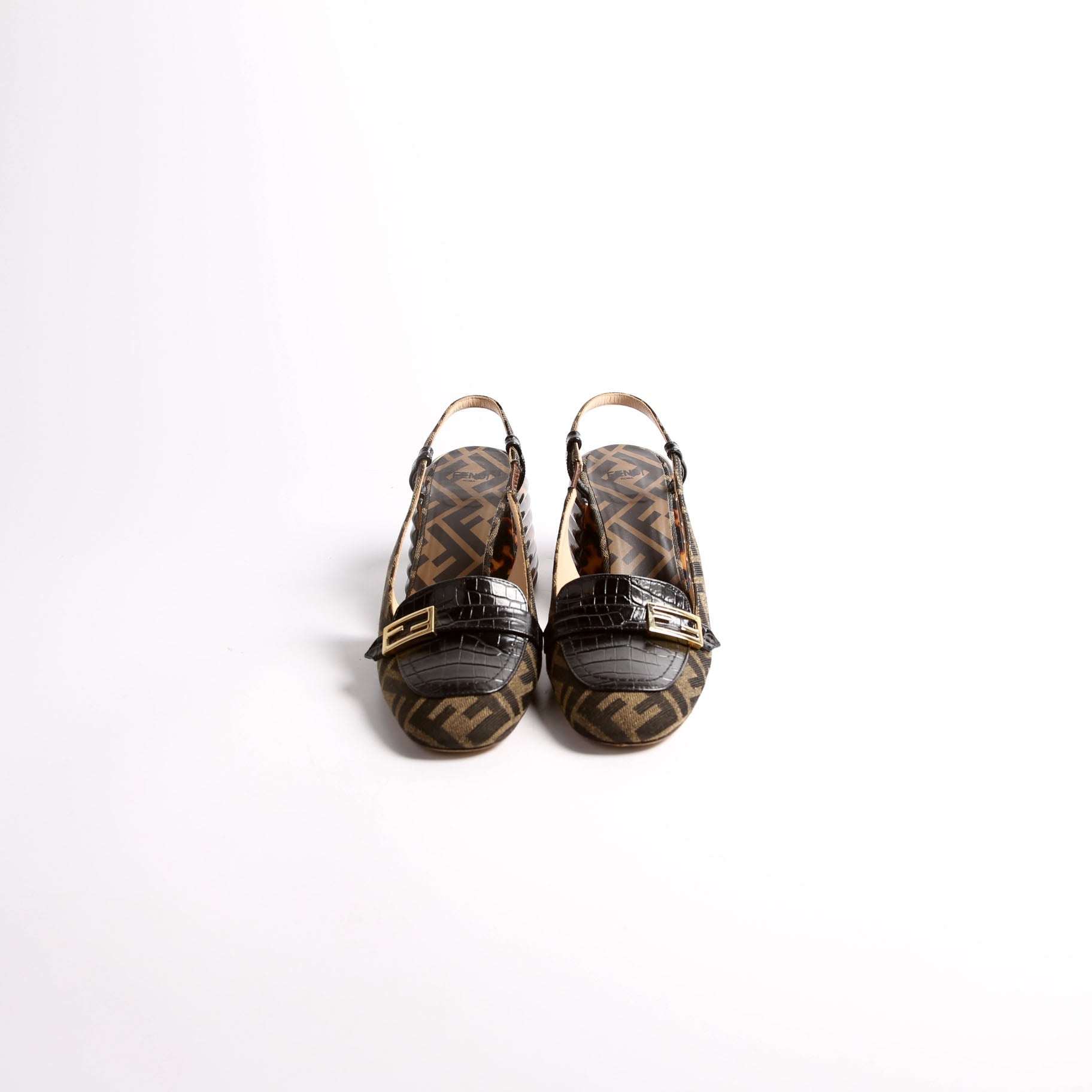 FF Zucca Slingbacks Size 38 Brown