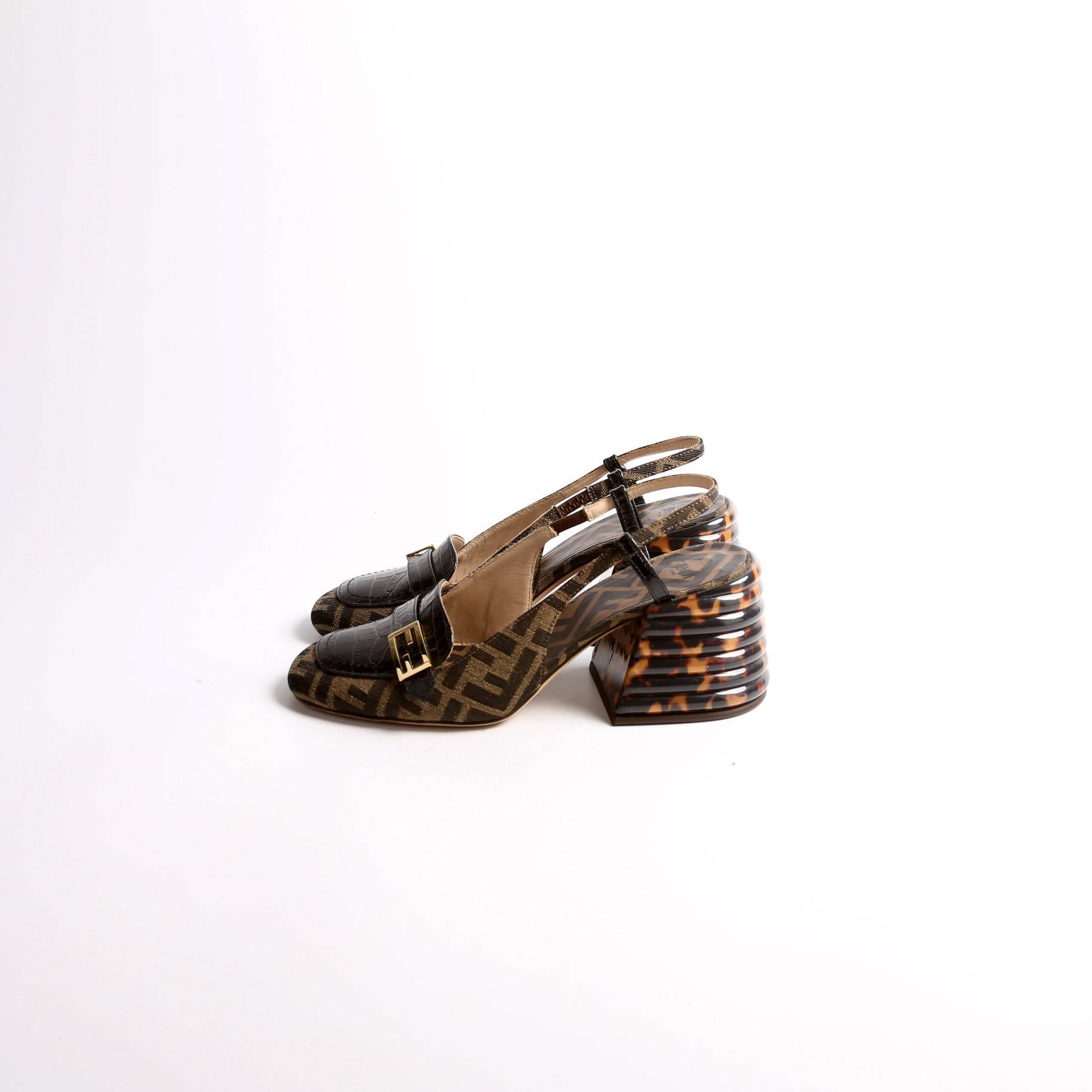 FF Zucca Slingbacks Size 38 Brown