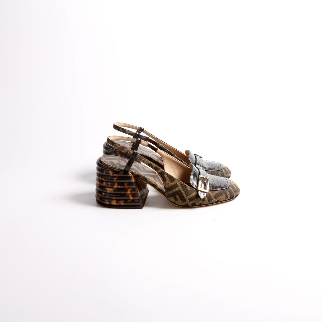 FF Zucca Slingbacks Size 38 Brown