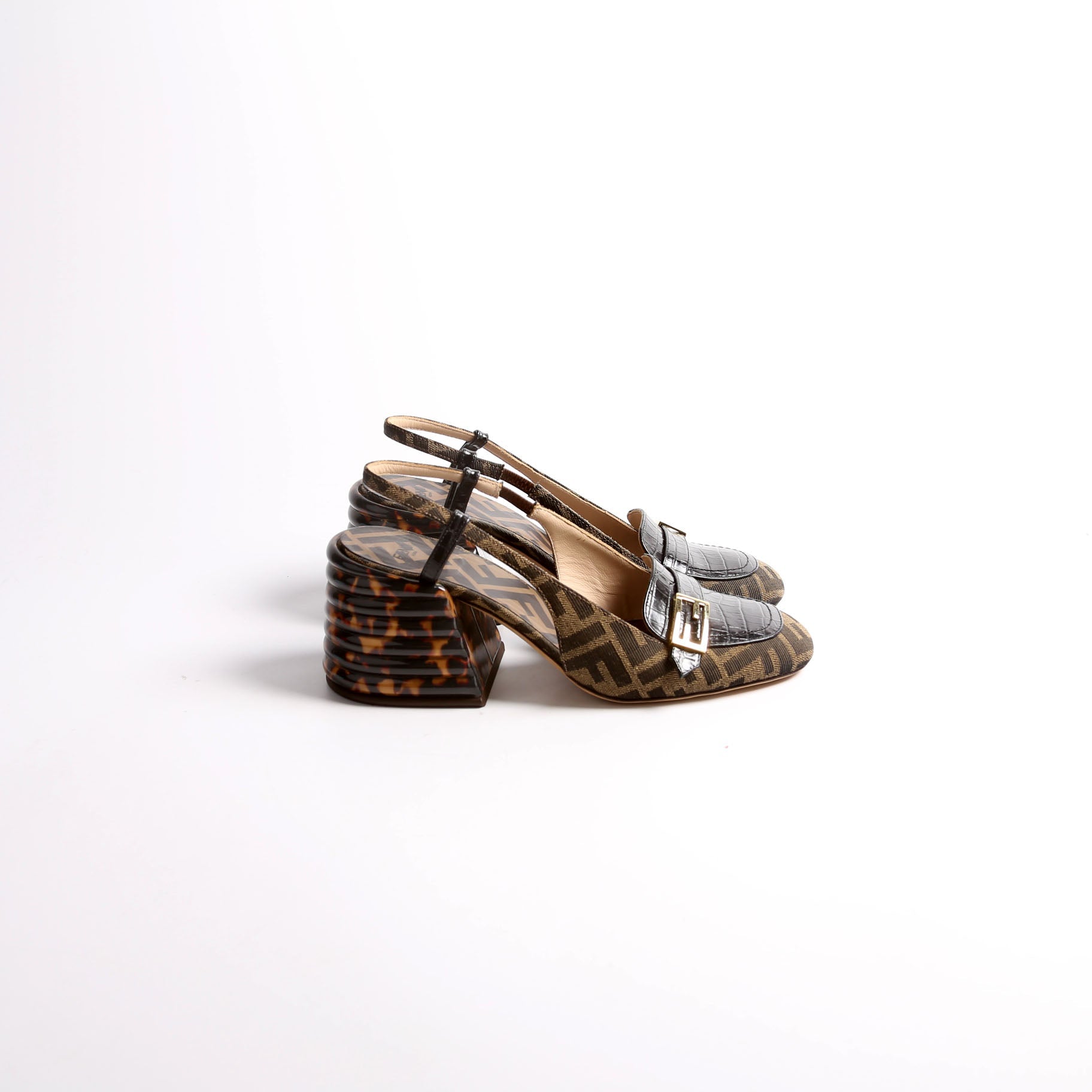 FF Zucca Slingbacks Size 38 Brown