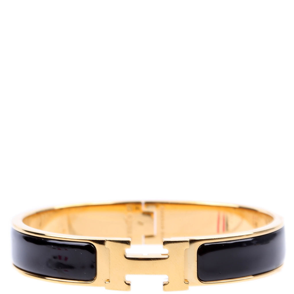 Clic Clac Narrow GM Bracelet Black/Gold
