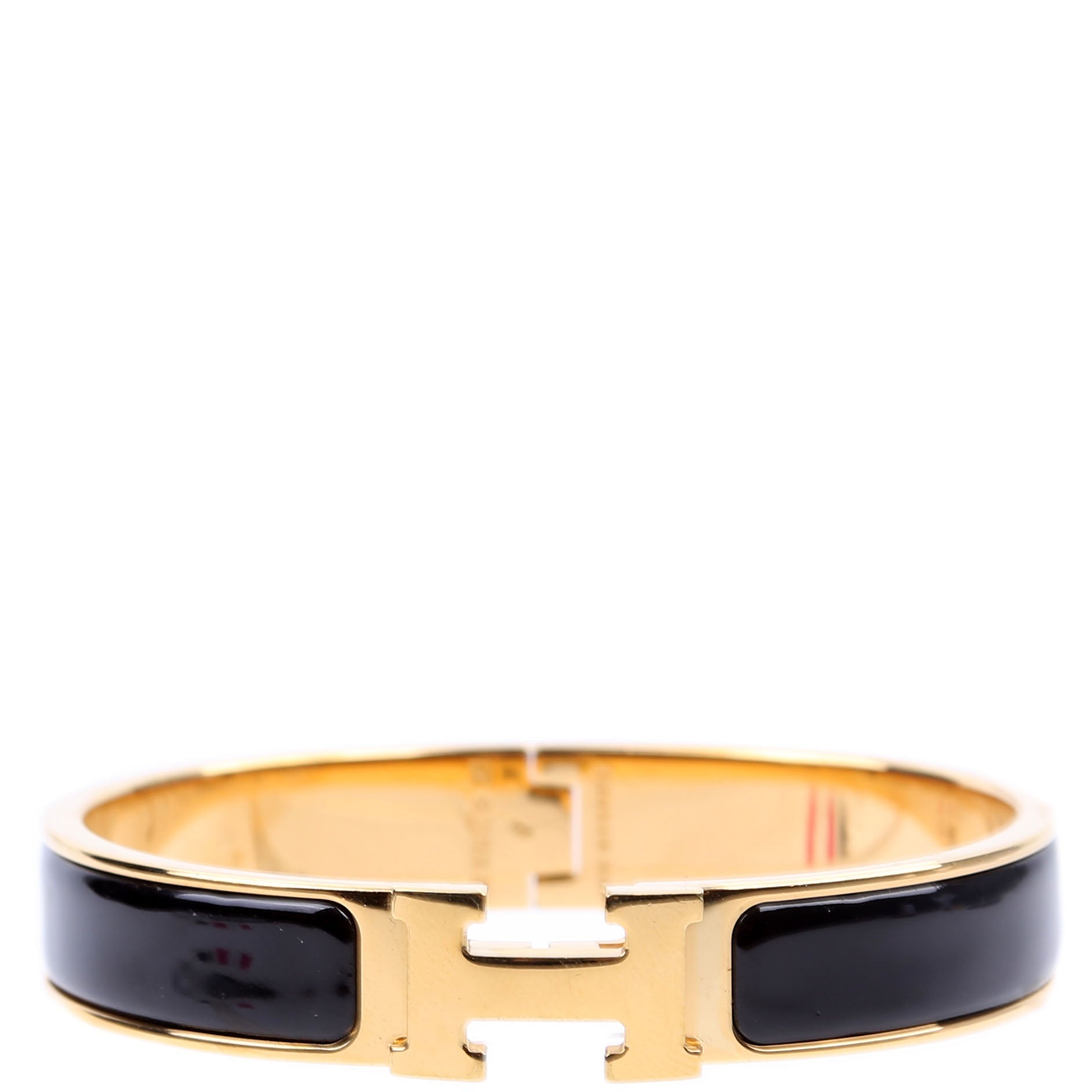 Clic Clac Narrow GM Bracelet Black/Gold