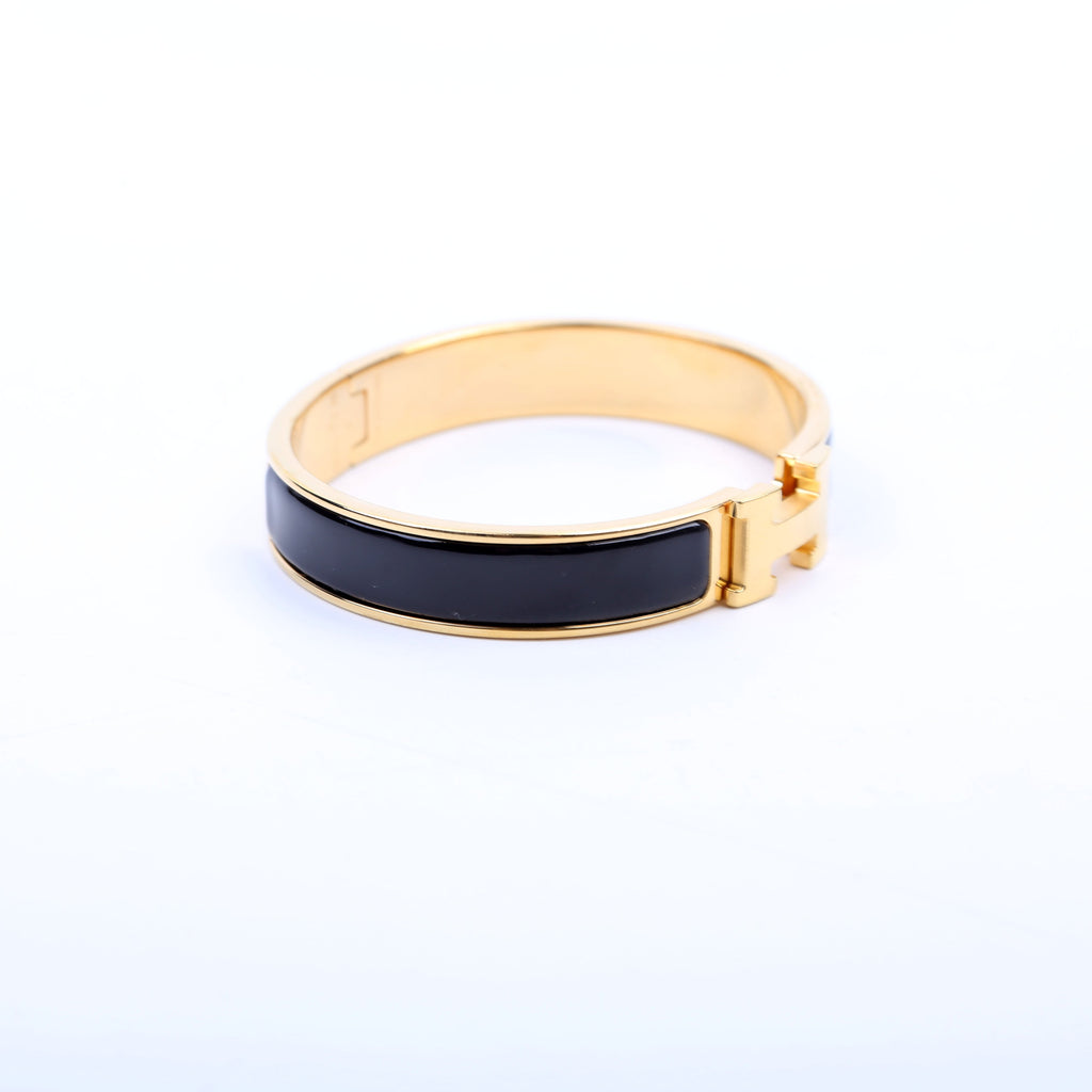 Clic Clac Narrow GM Bracelet Black/Gold