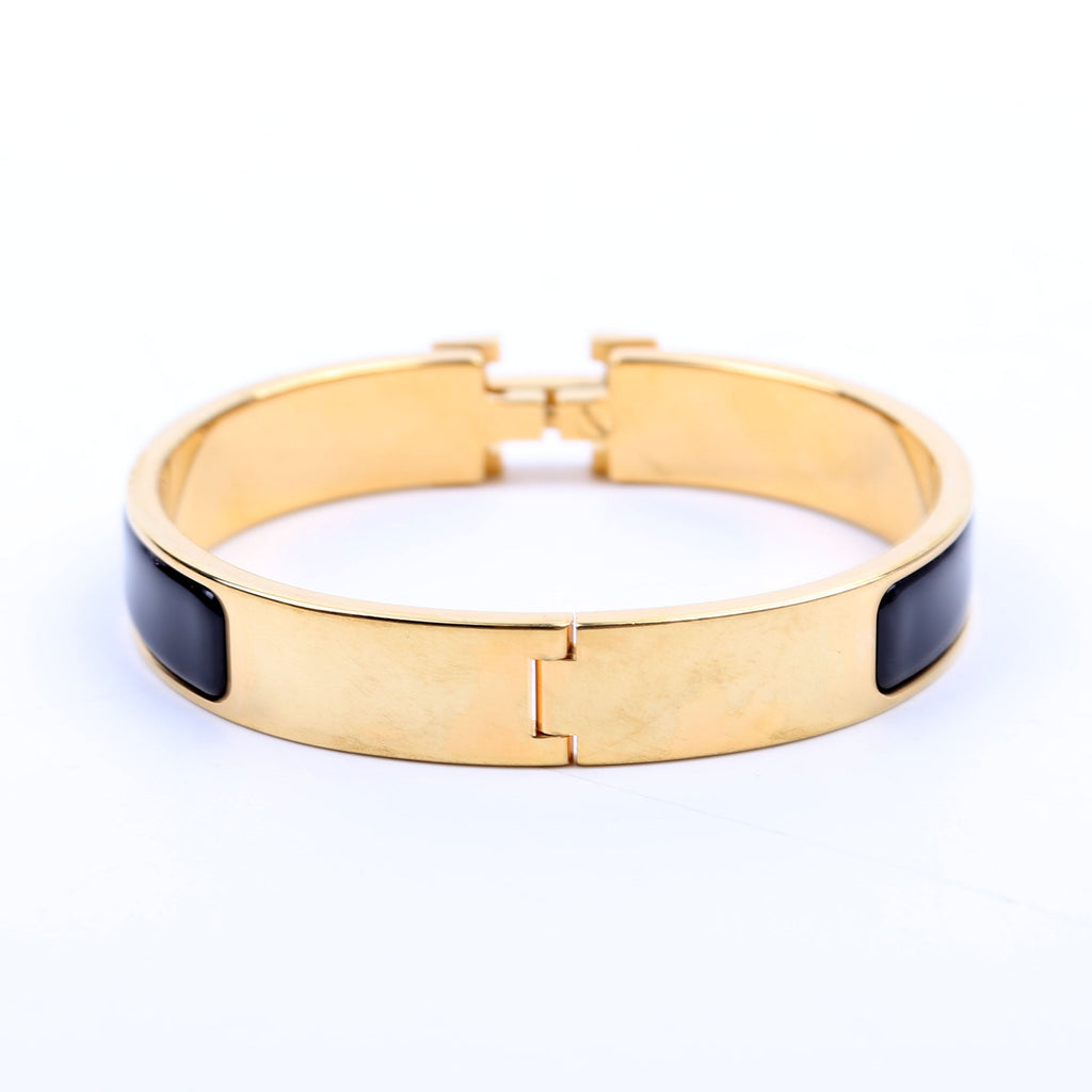 Clic Clac Narrow GM Bracelet Black/Gold