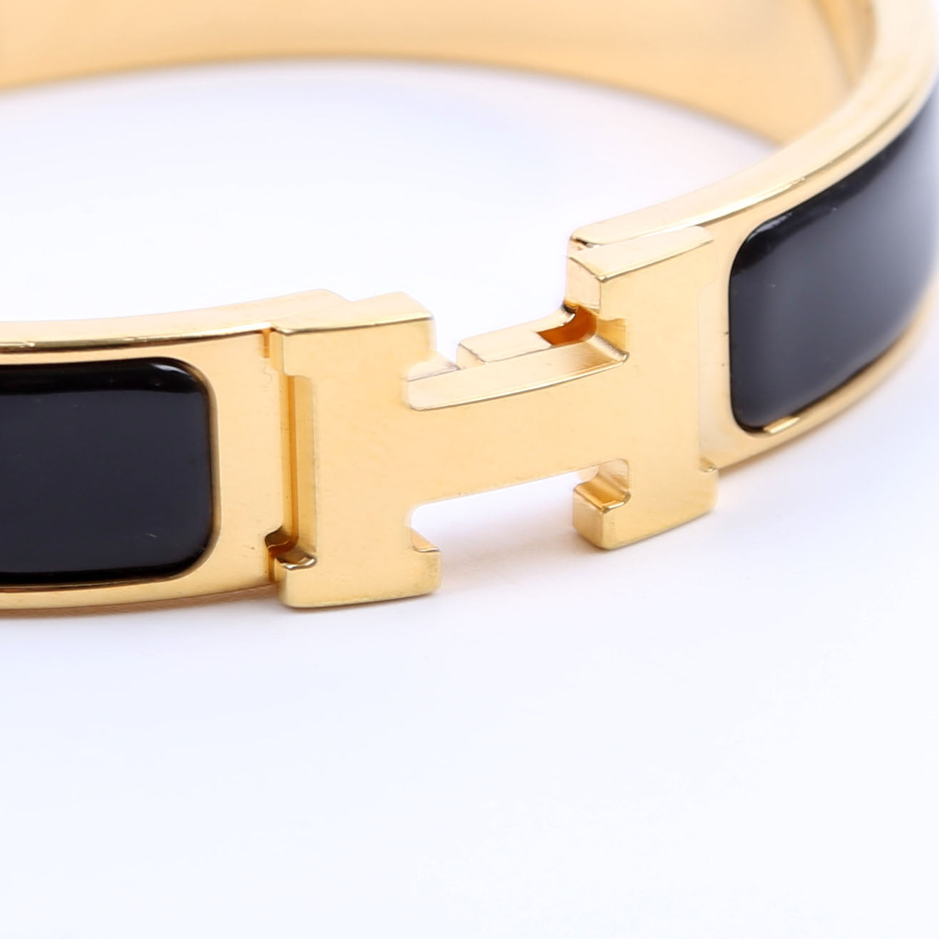 Clic Clac Narrow GM Bracelet Black/Gold