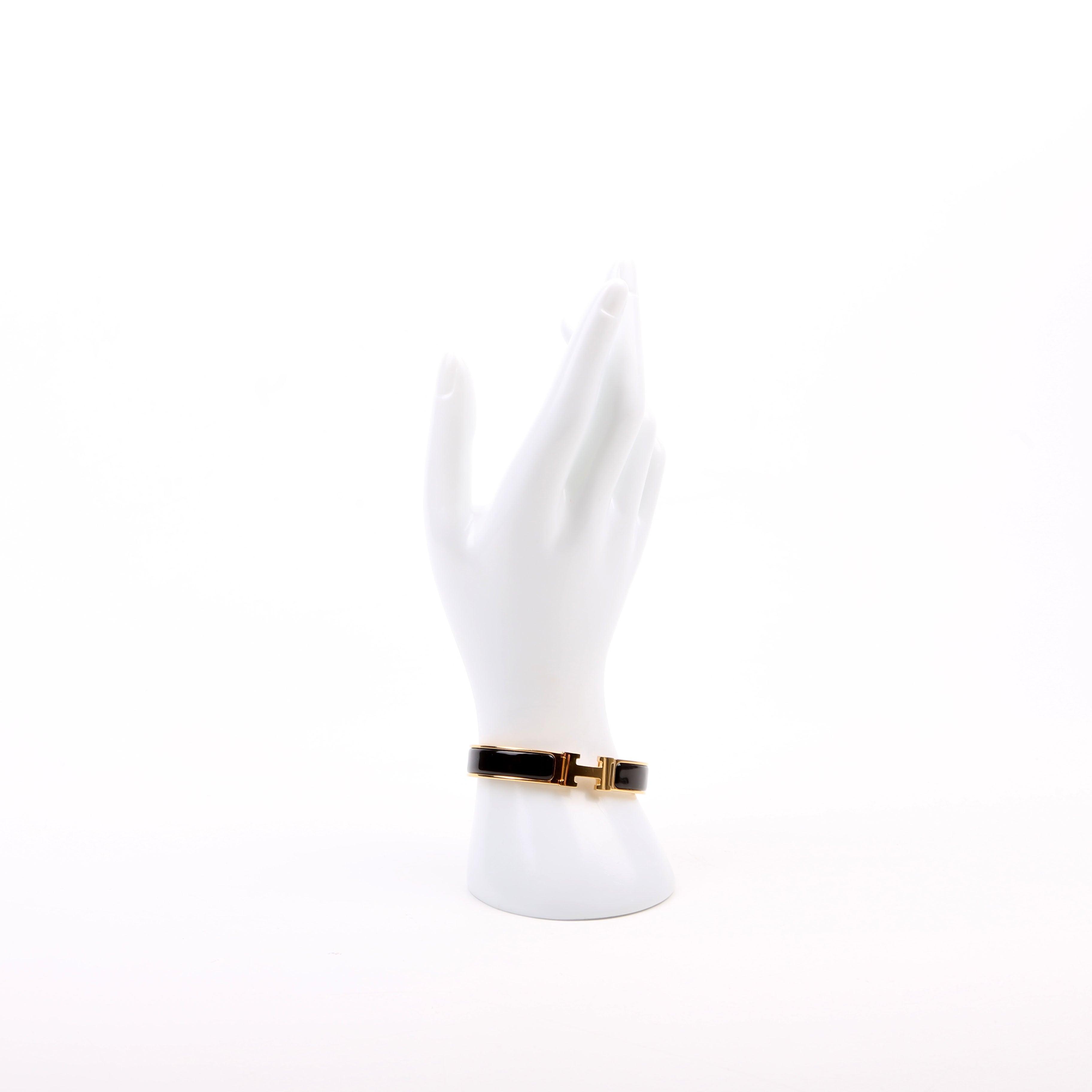 Clic Clac Narrow GM Bracelet Black/Gold