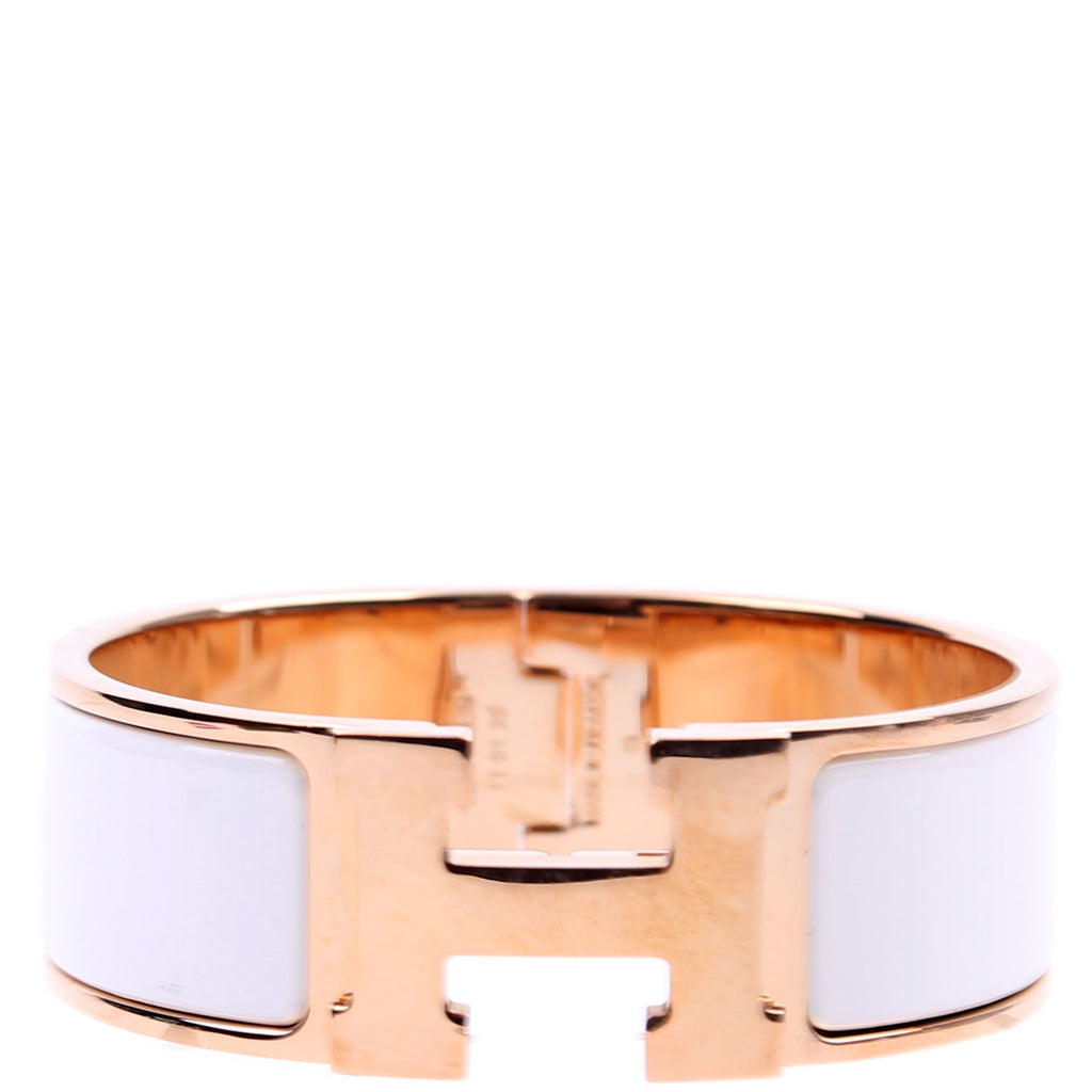 Clic Clac Wide PM Bracelet White/Rose Gold