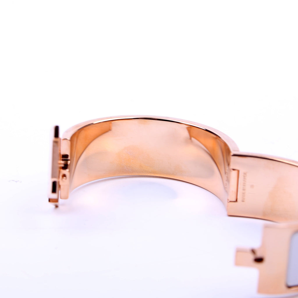 Clic Clac Wide PM Bracelet White/Rose Gold
