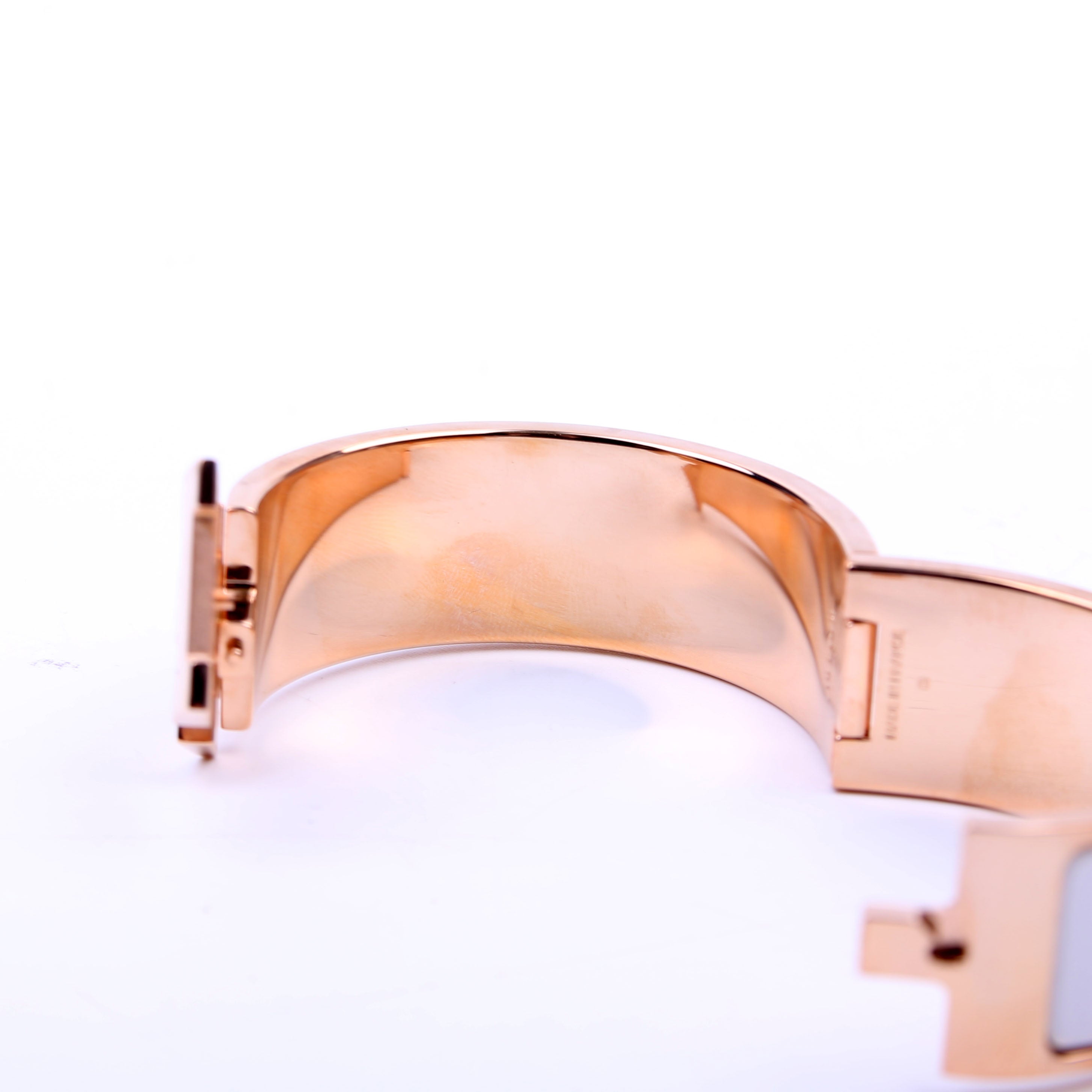 Clic Clac Wide PM Bracelet White/Rose Gold