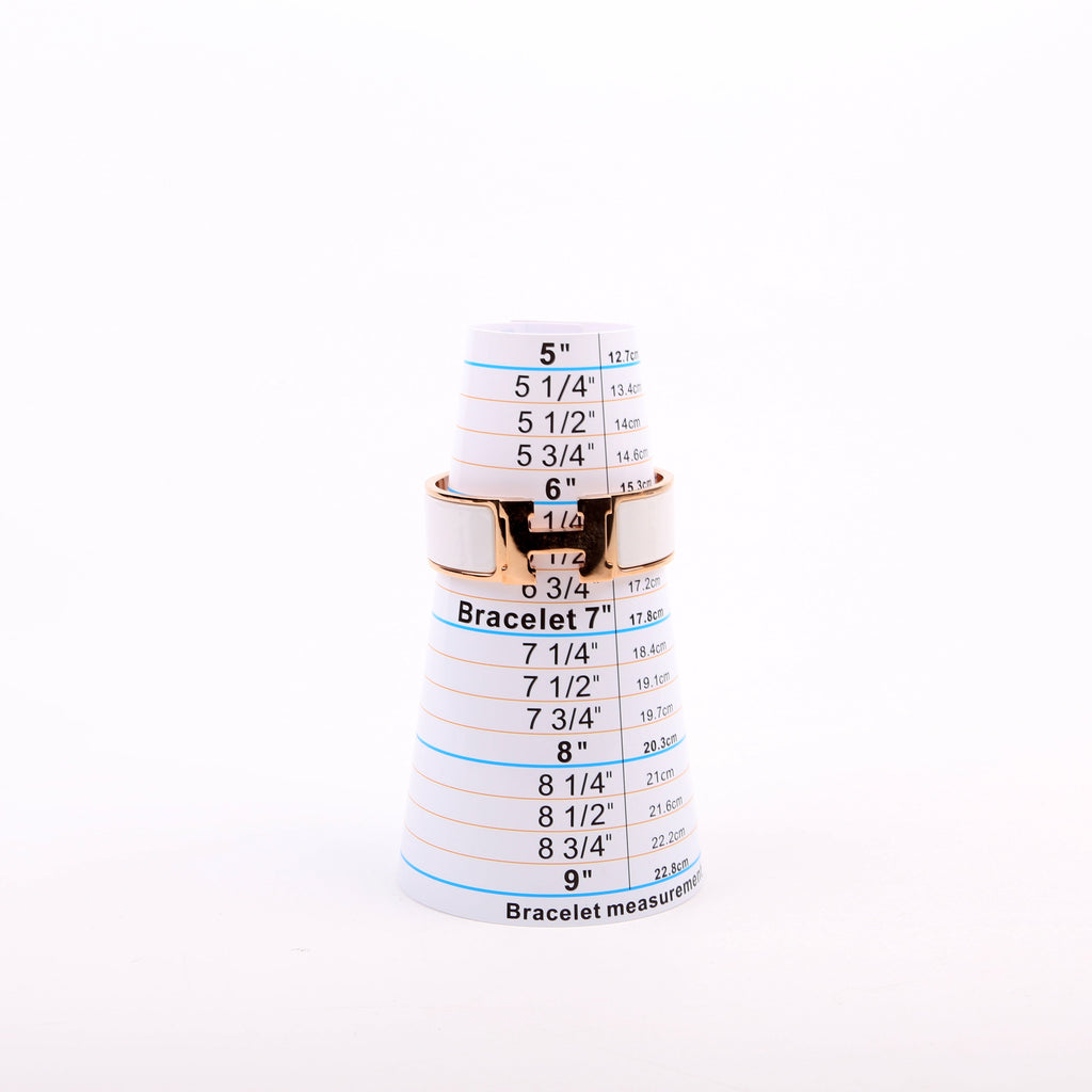 Clic Clac Wide PM Bracelet White/Rose Gold