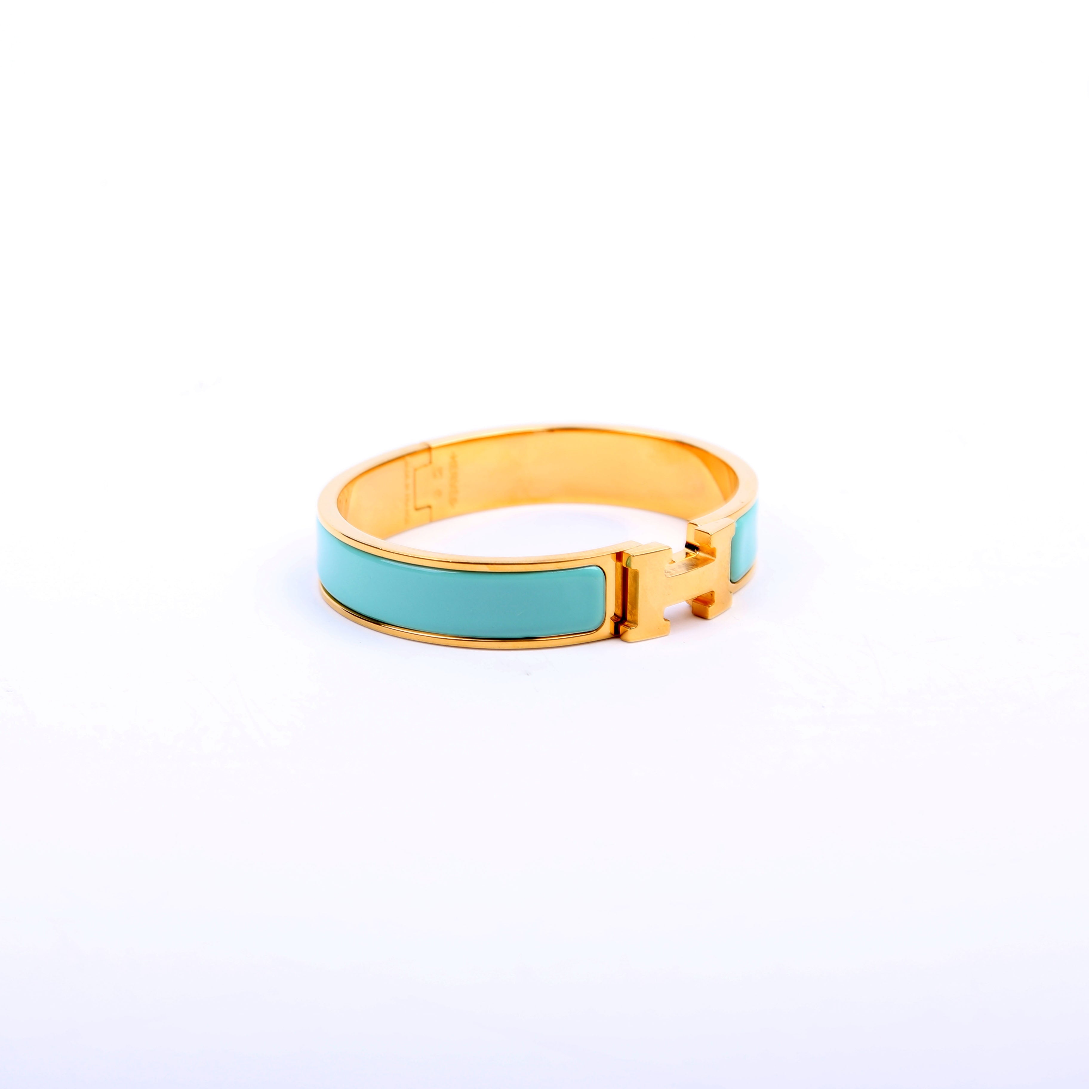 Clic Clac Narrow PM Bracelet Teal/Gold