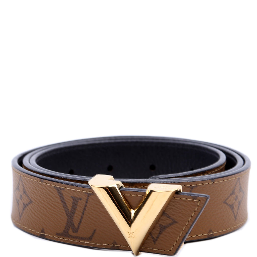 Essential V Reverse Monogram Belt Size 90/36 Brown/Black