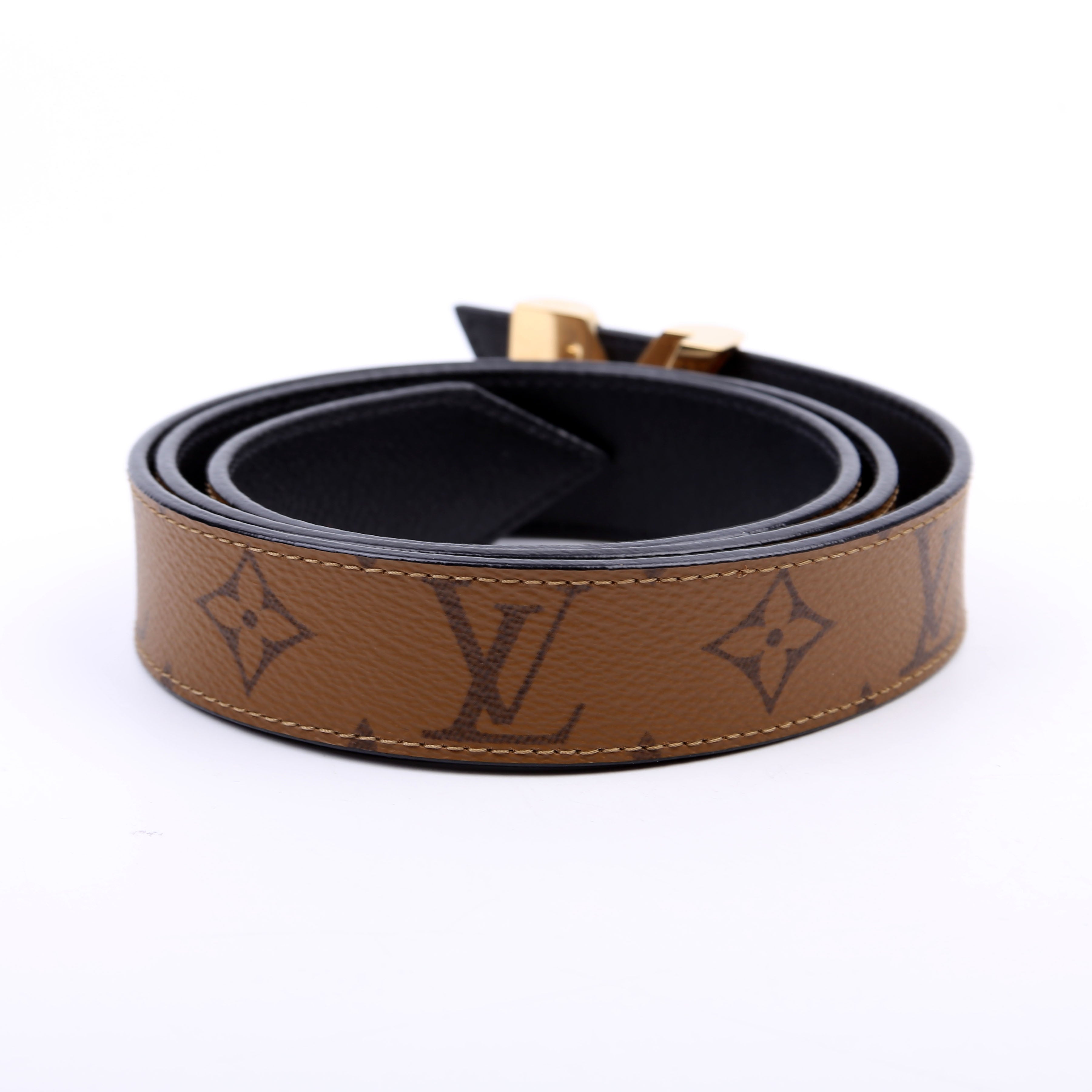 Essential V Reverse Monogram Belt Size 90/36 Brown/Black