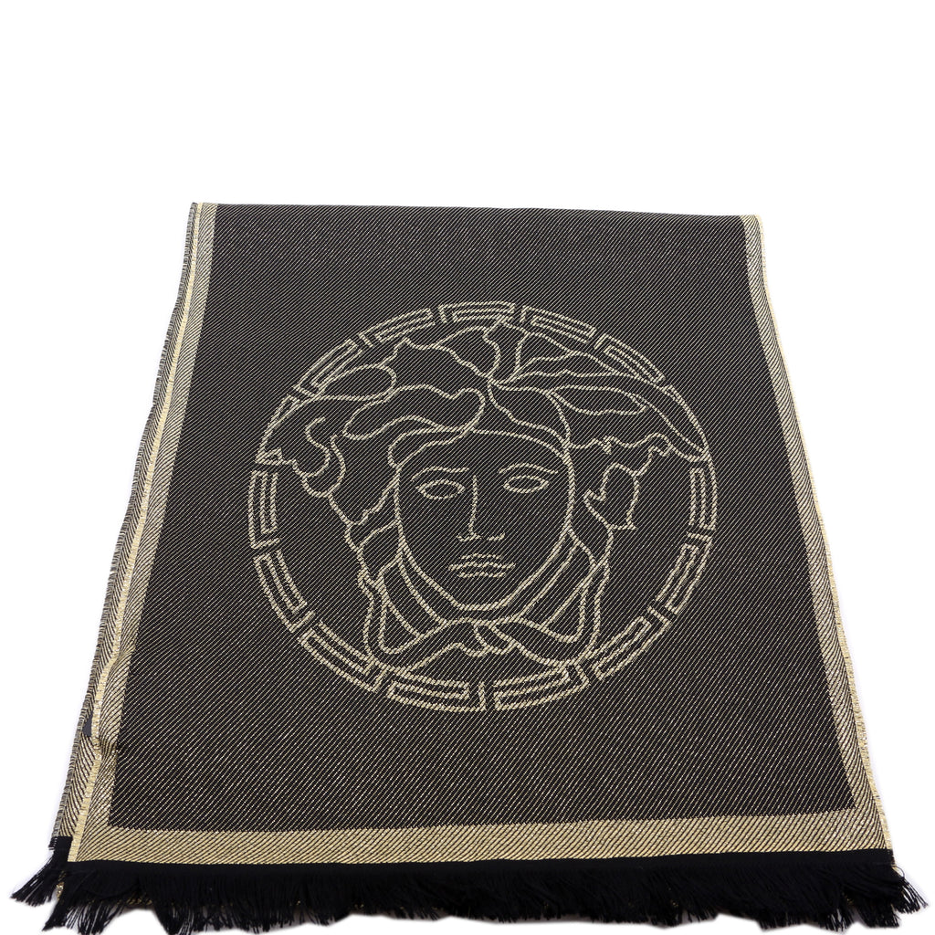 Greca Medusa Scarf Black/Gold