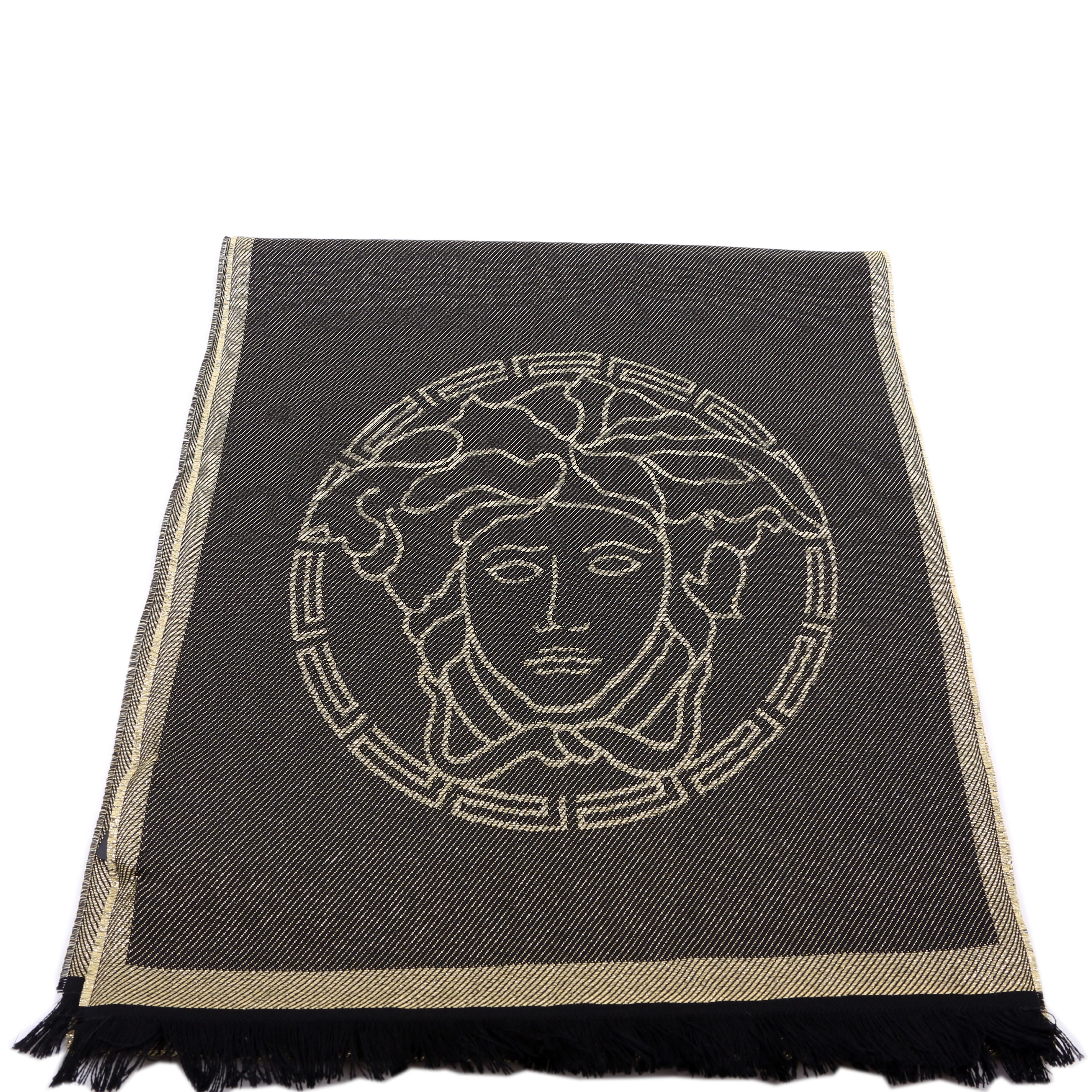 Greca Medusa Scarf Black/Gold
