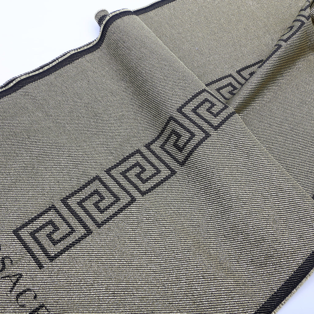 Greca Medusa Scarf Black/Gold