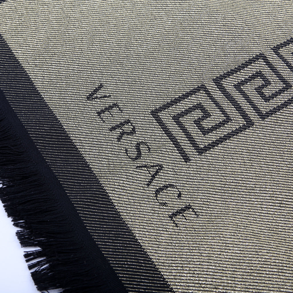 Greca Medusa Scarf Black/Gold