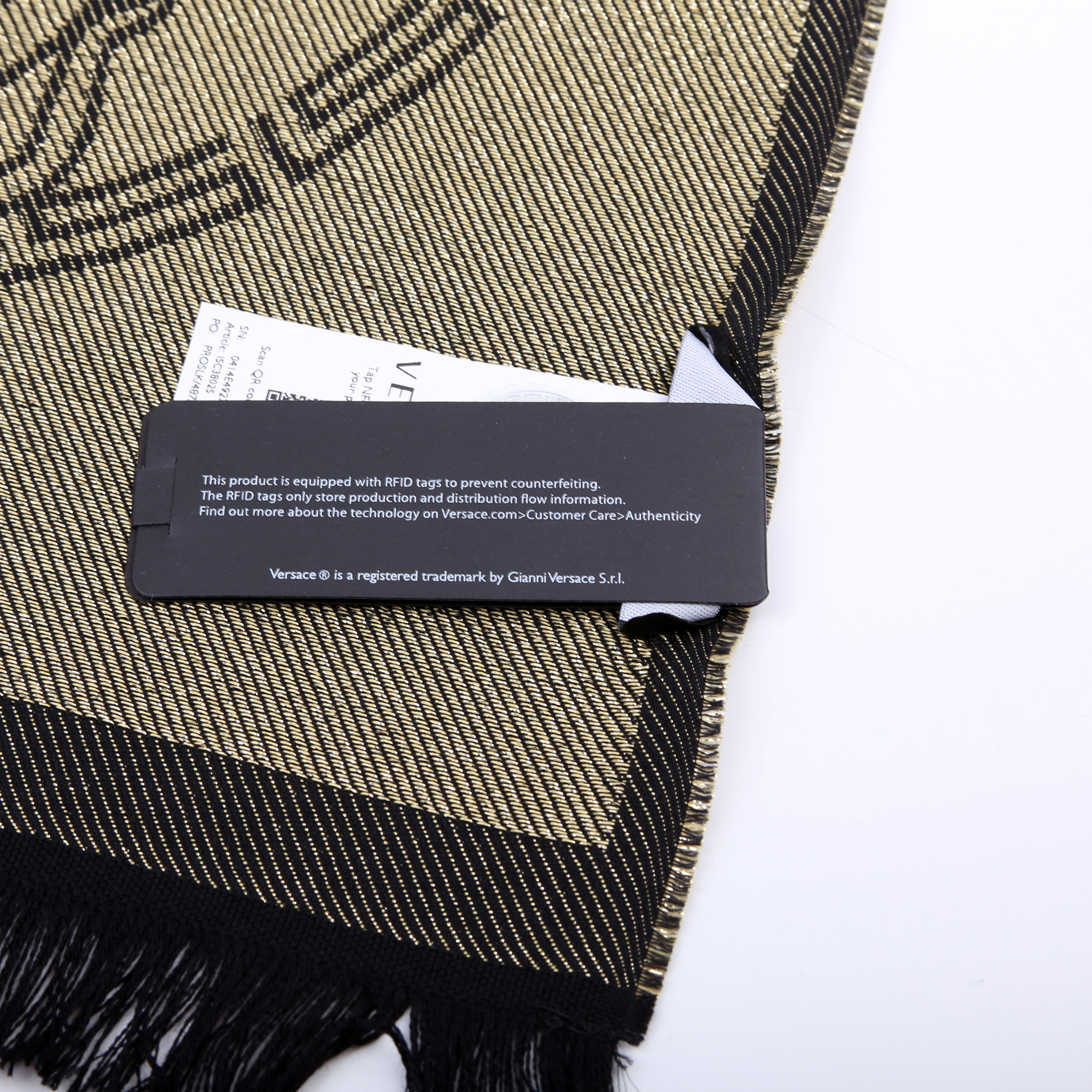 Greca Medusa Scarf Black/Gold
