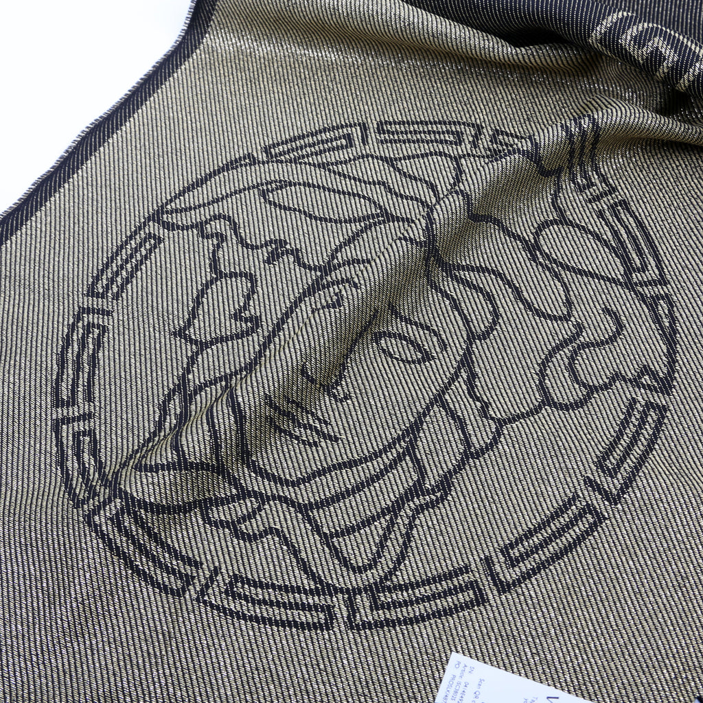 Greca Medusa Scarf Black/Gold