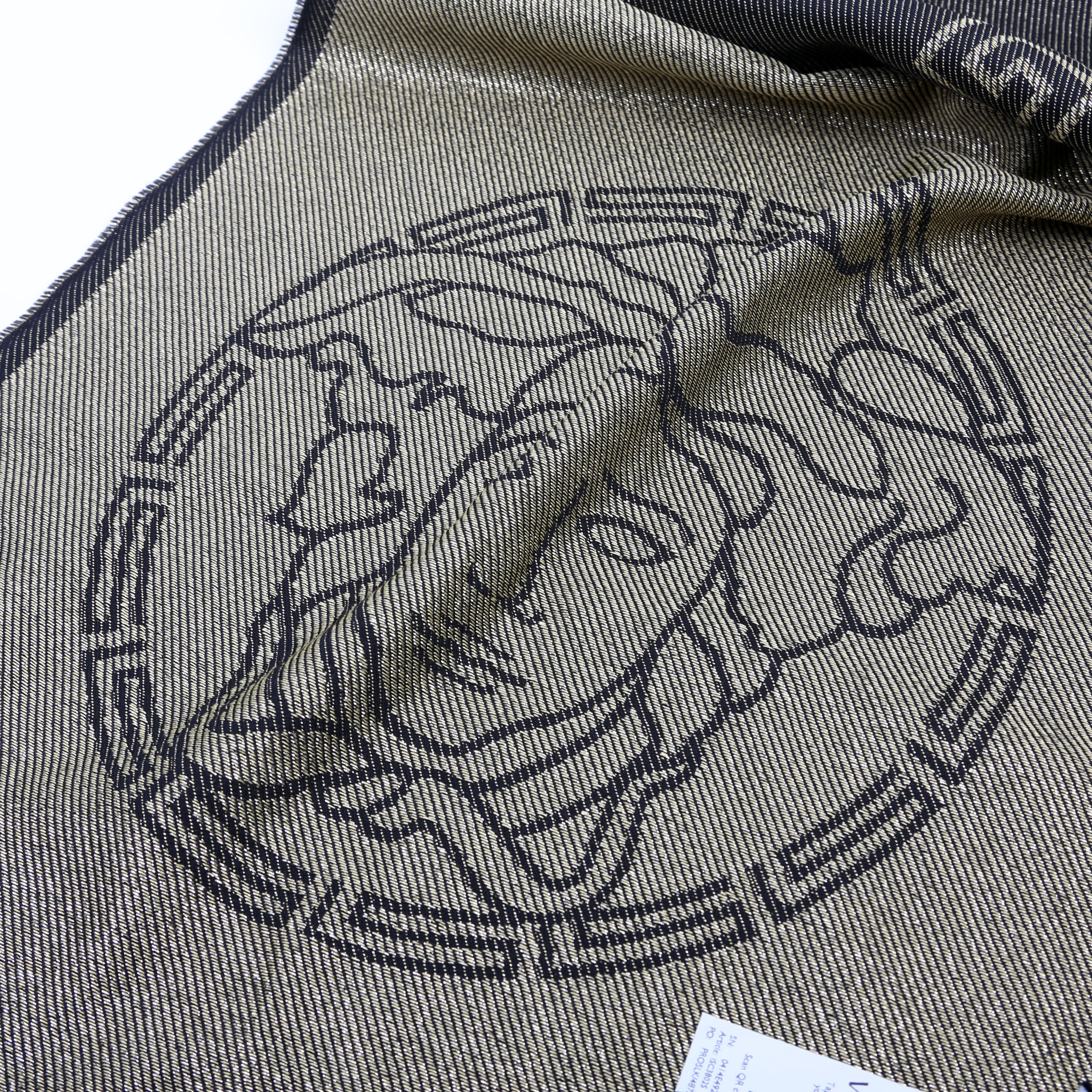 Greca Medusa Scarf Black/Gold