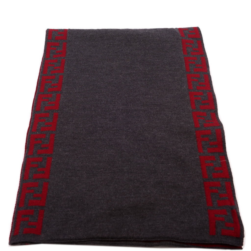 FF Wool Muffler Scarf Grey/Red
